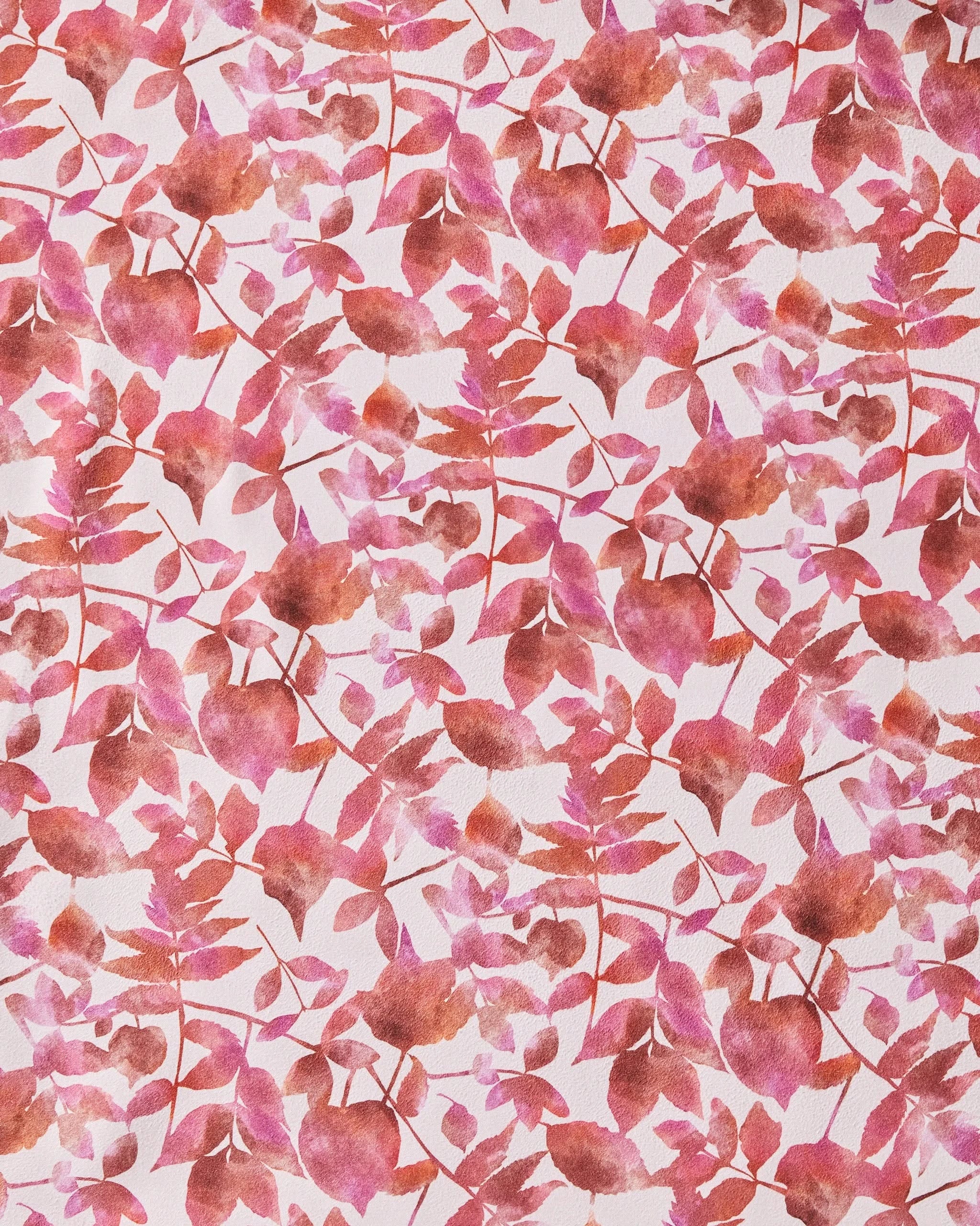 Watercolor Dreaming by Geometry features a vibrant watercolor-style pattern of pink, red, and brown leaves on white—an artistic, eco-friendly choice for recycled dinner napkins or napkin sets.