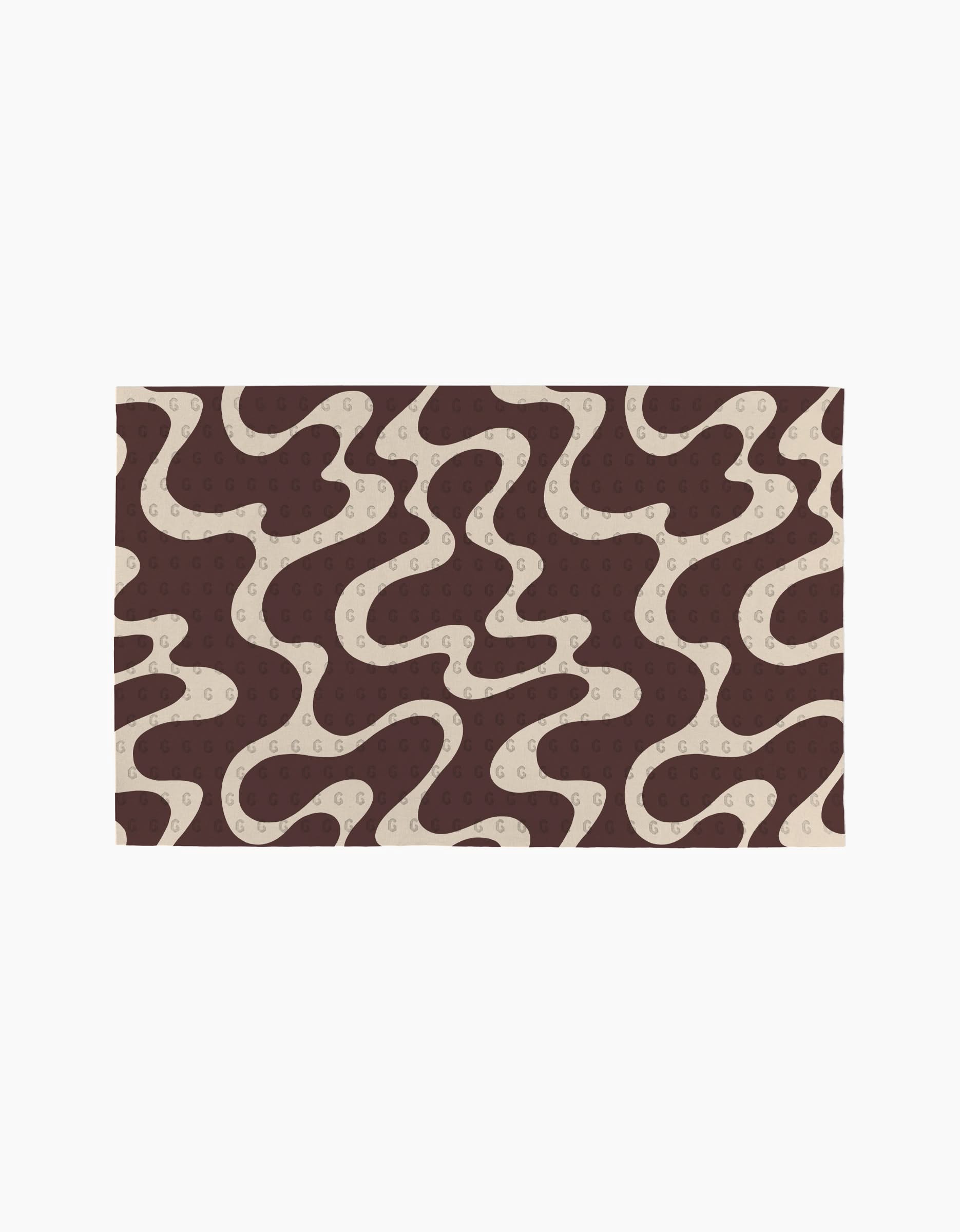 Coffee Reverie by Gerdadzy features a wavy, intertwined brown and beige abstract pattern with small polka dots—ideal for stylish, reusable paper towels as an eco-friendly alternative to disposable kitchen towels.