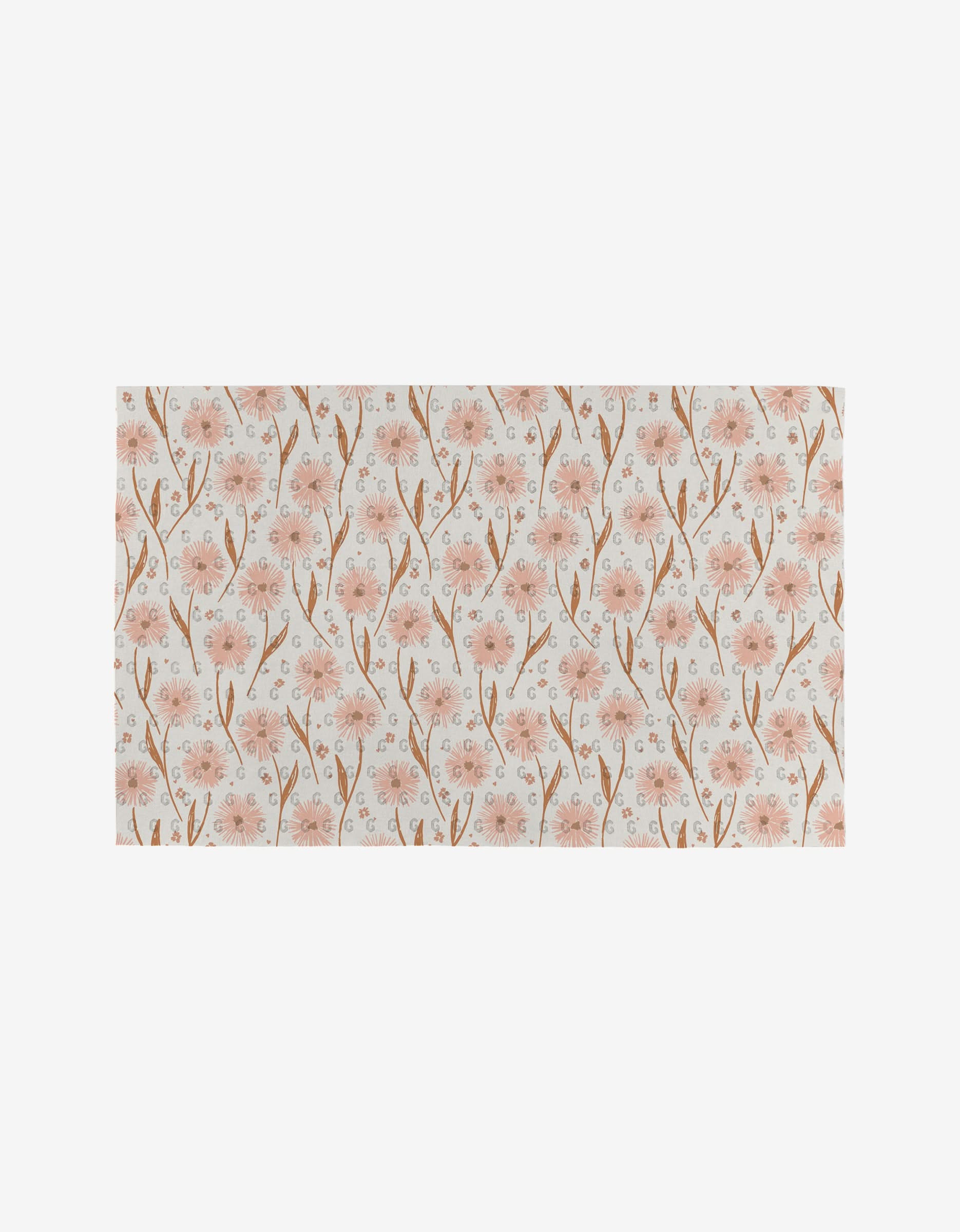 The Garden Bloom by Hufton Studio is an eco-friendly Not Paper Towel with a soft, natural look, featuring delicate pink flowers and brown stems in a repeating pattern on a light off-white background.