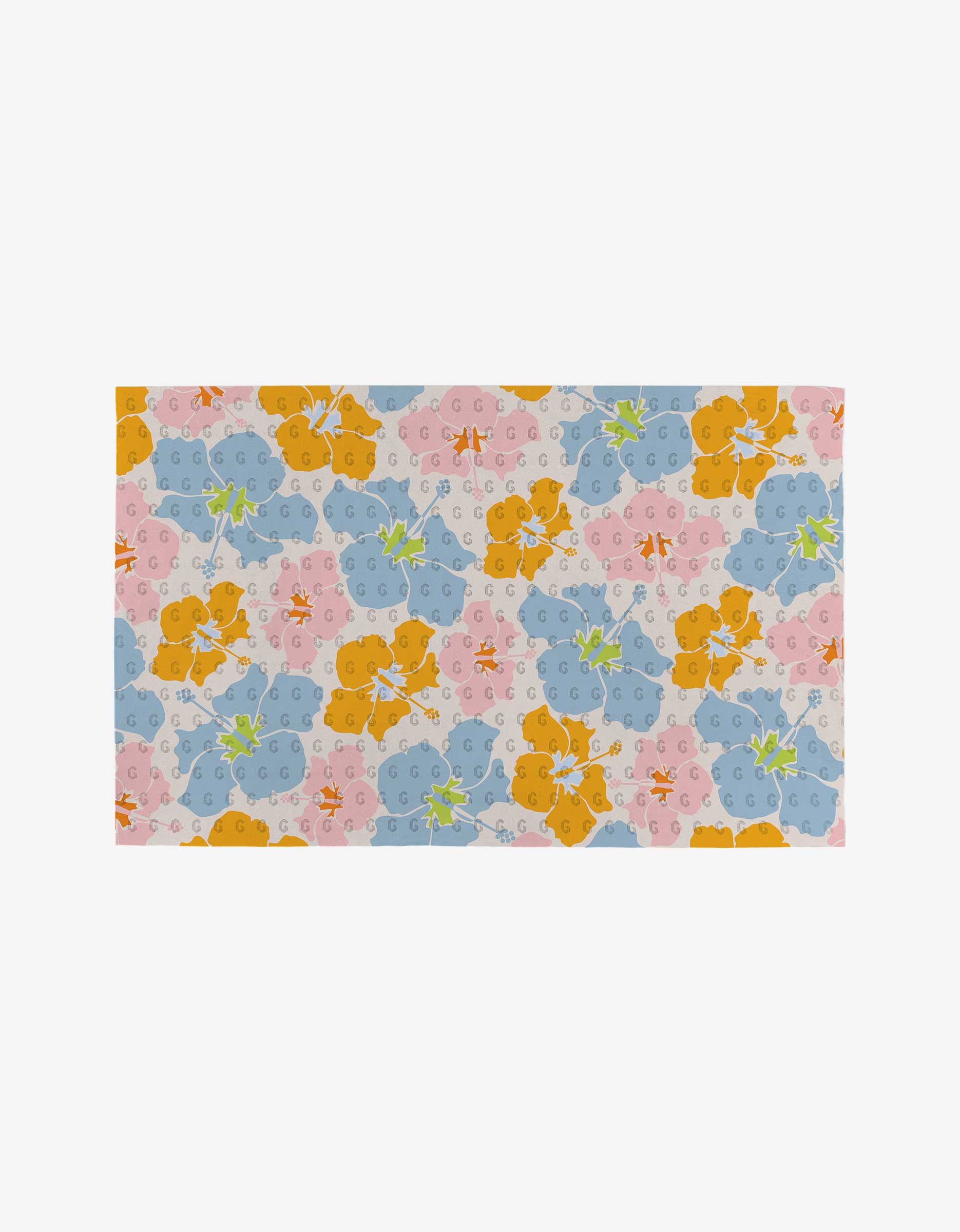 GEOMETRYs Lobster Love is a rectangular fabric Not Paper Towel, featuring a colorful floral pattern with orange, blue, and pink flowers plus green leaves on white. An eco-friendly option for everyday use.