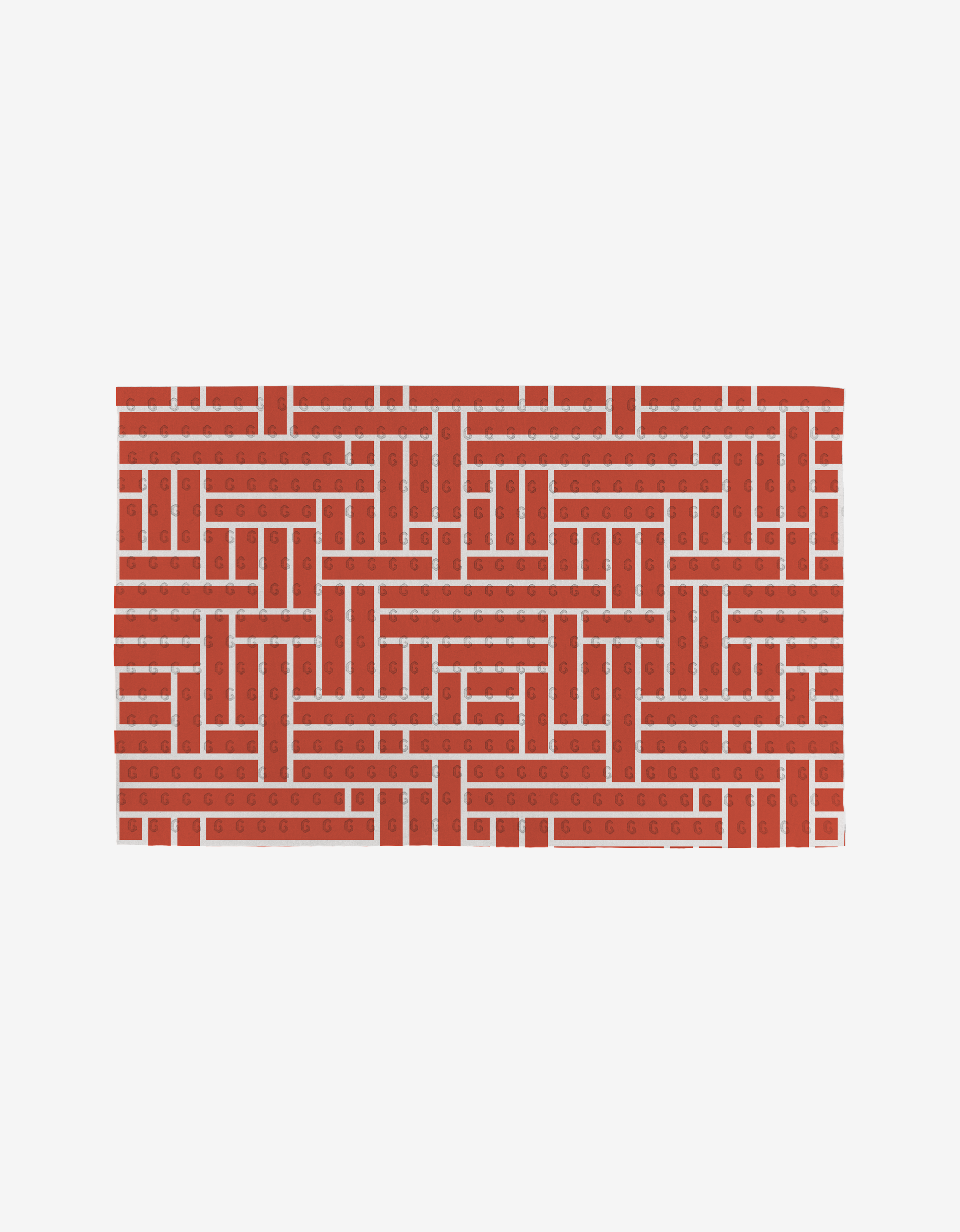 A rectangular section of red bricks in a herringbone pattern with white mortar evokes the enduring, eco-friendly charm of Love Blooms by Charlie Rowan Designs, set against a plain white background.