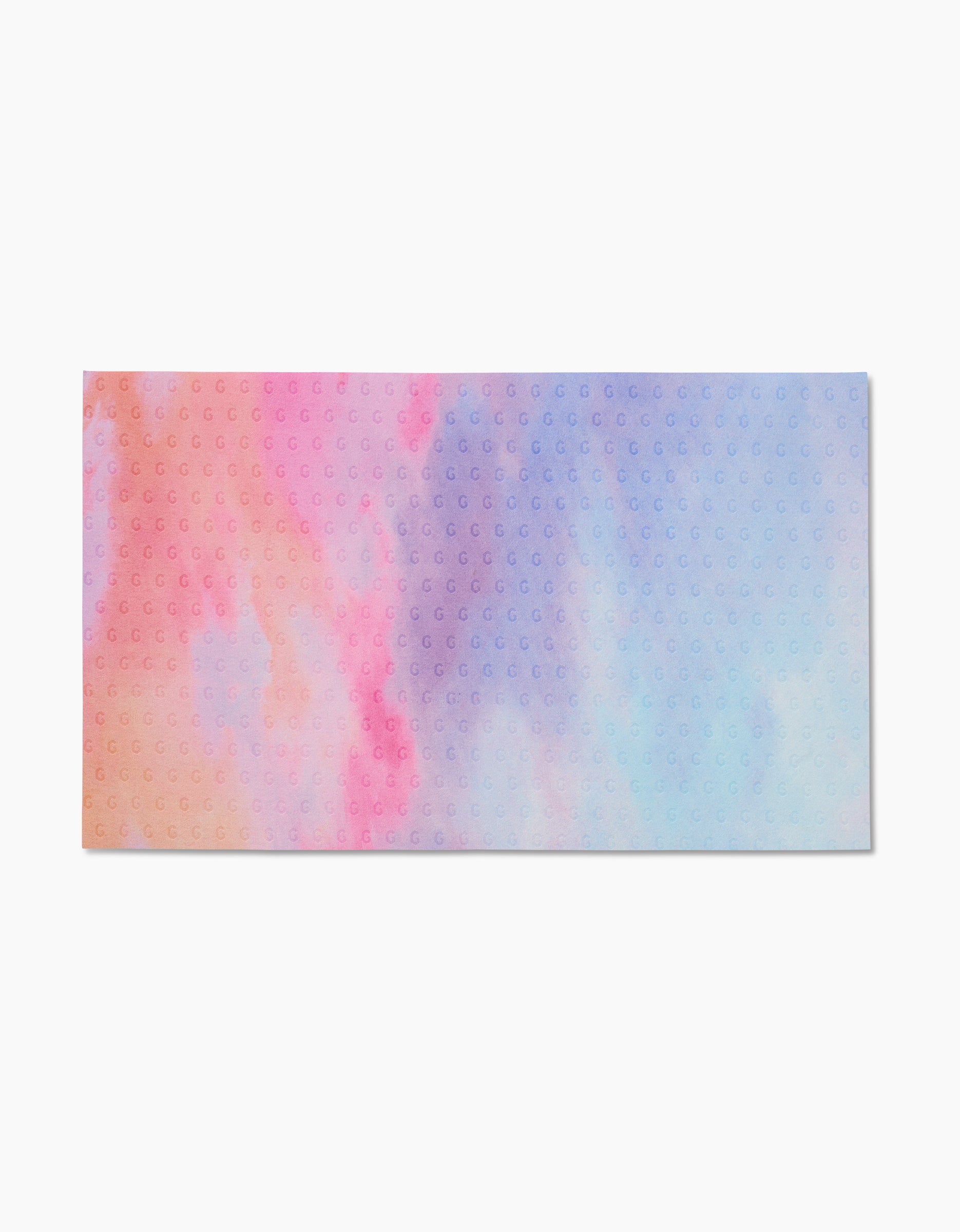 Magic In The Sky by Stefanie Bales is a rectangular piece with a pastel pink, purple, and blue gradient and a subtle raised dot pattern. It’s crafted from eco-friendly, post-consumer recycled materials.