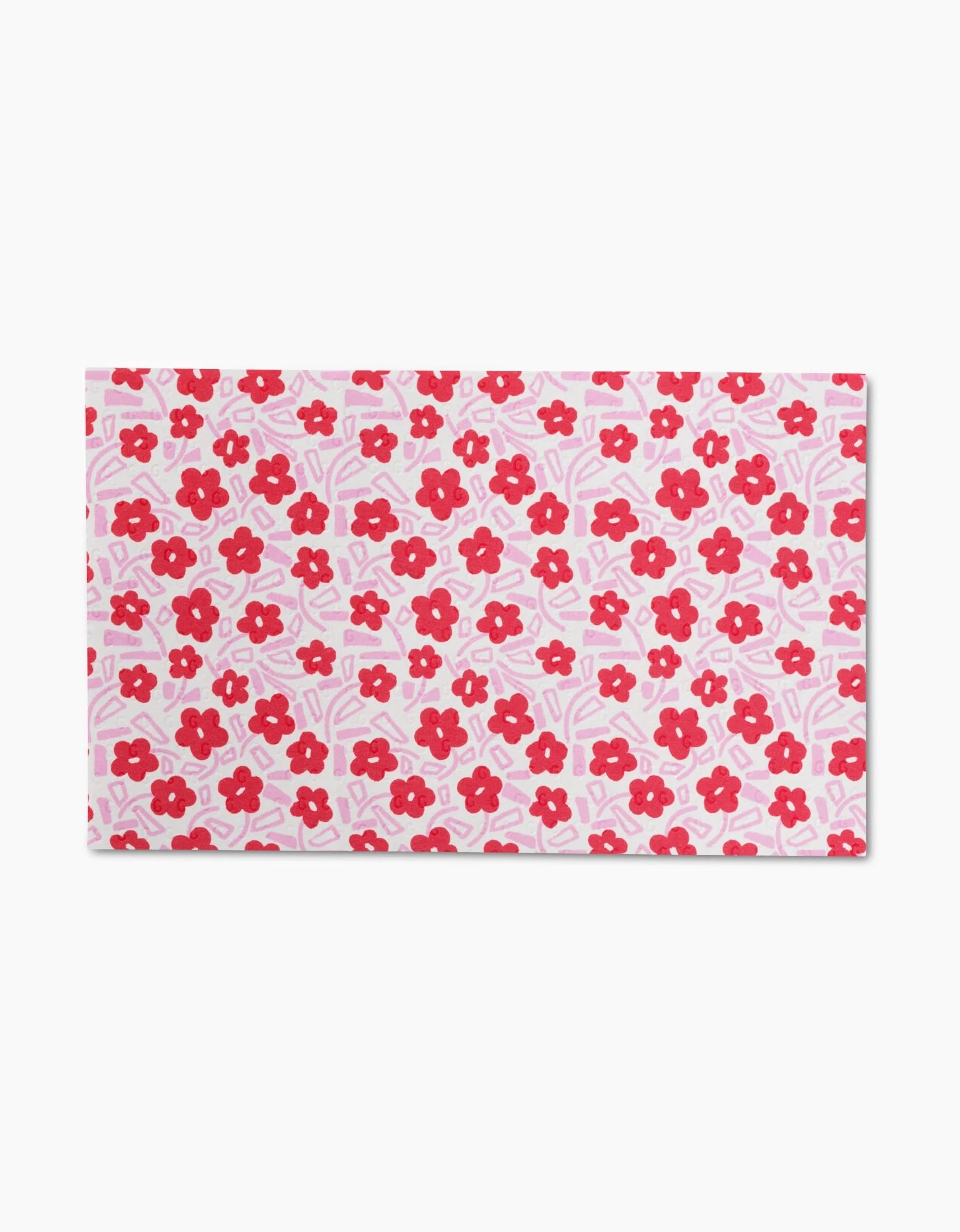 The Happy Hemera Magic Wand features a pattern of red and pink flowers with light purple leaves on a white background, crafted from recycled materials.