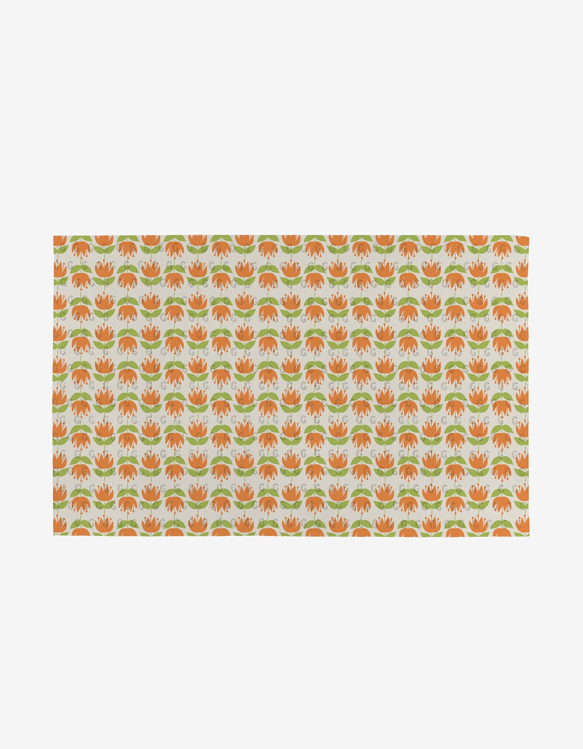 Mindfulnice’s Mindful Mix is an eco-friendly rectangular fabric with orange and green dinosaurs in neat rows on a light beige background. Perfect to use as Not Paper Towels.