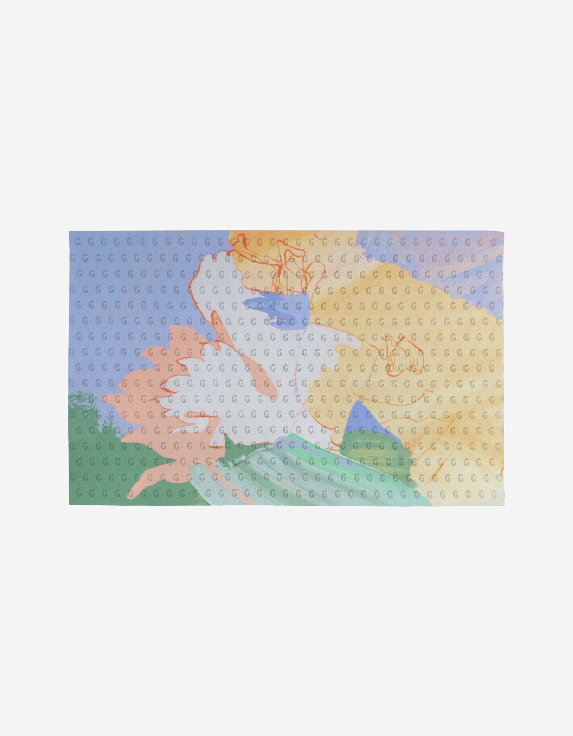 The Secret Fort by Kristina Baker is a rectangular LEGO brick featuring a pastel abstract design in blue, yellow, green, and pink with raised studs—made from eco-friendly materials for sustainable play.