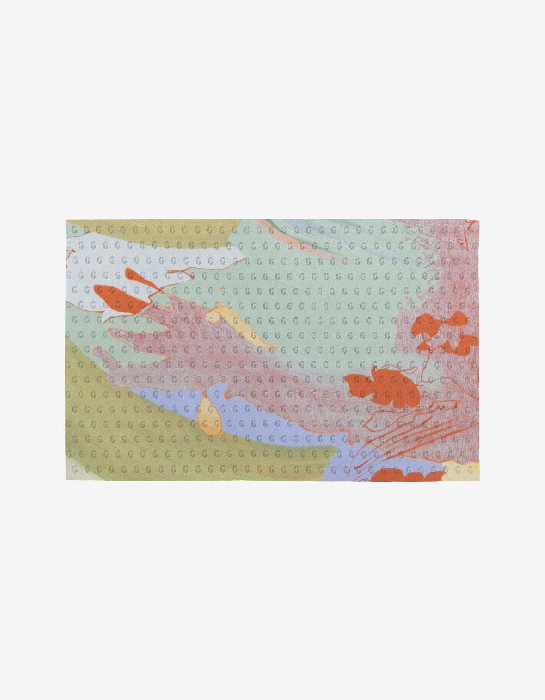 Secret Fort by Kristina Baker is a rectangular towel with an abstract design of orange koi fish among colorful, water-inspired patterns on a textured background, crafted from eco-friendly post-consumer recycled materials.