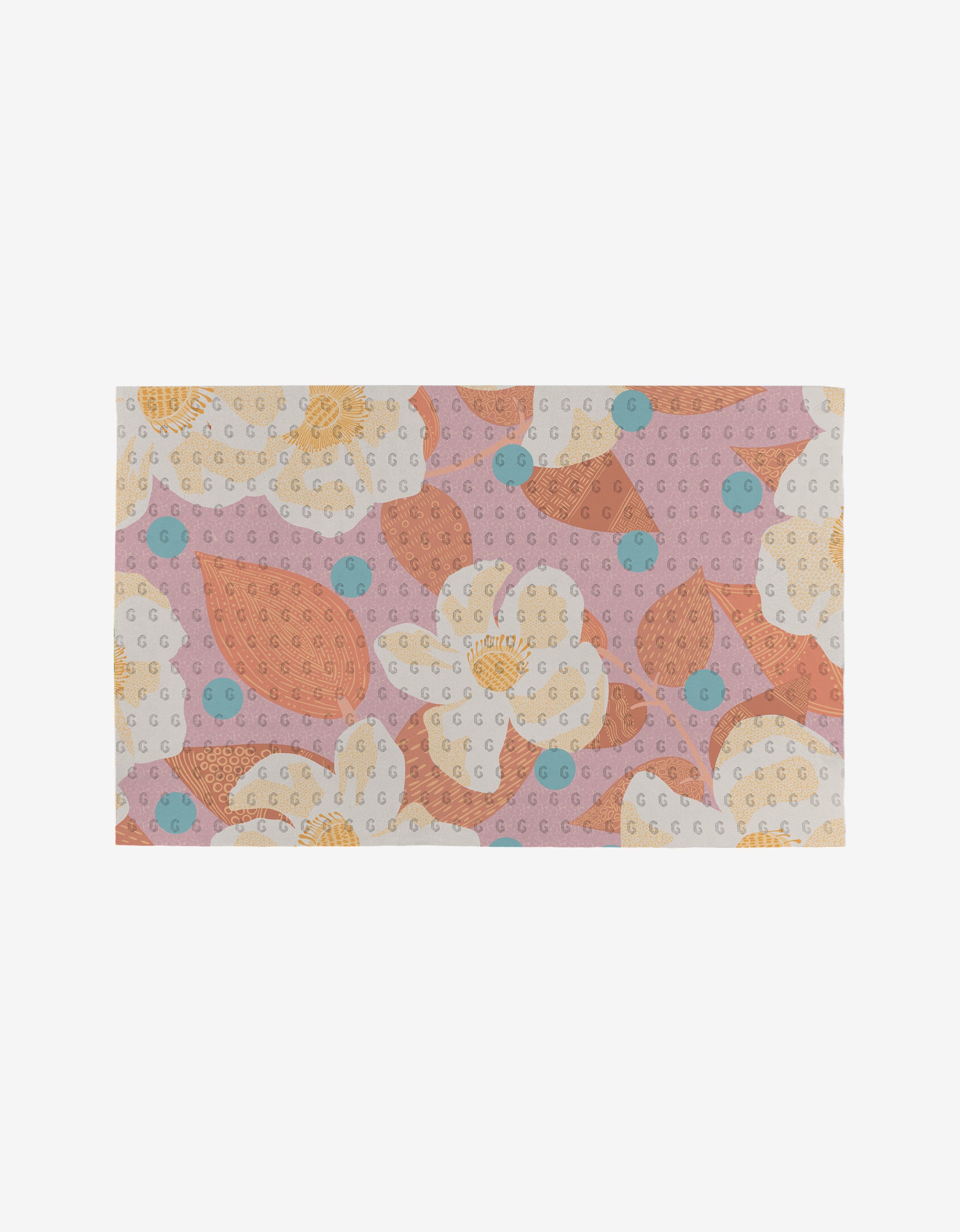 The State Flowers rug by Julianne Haness is a rectangular, eco-friendly accent featuring large pastel flowers and leaves in pink, yellow, orange, and blue on a light background—a reusable touch for your home.