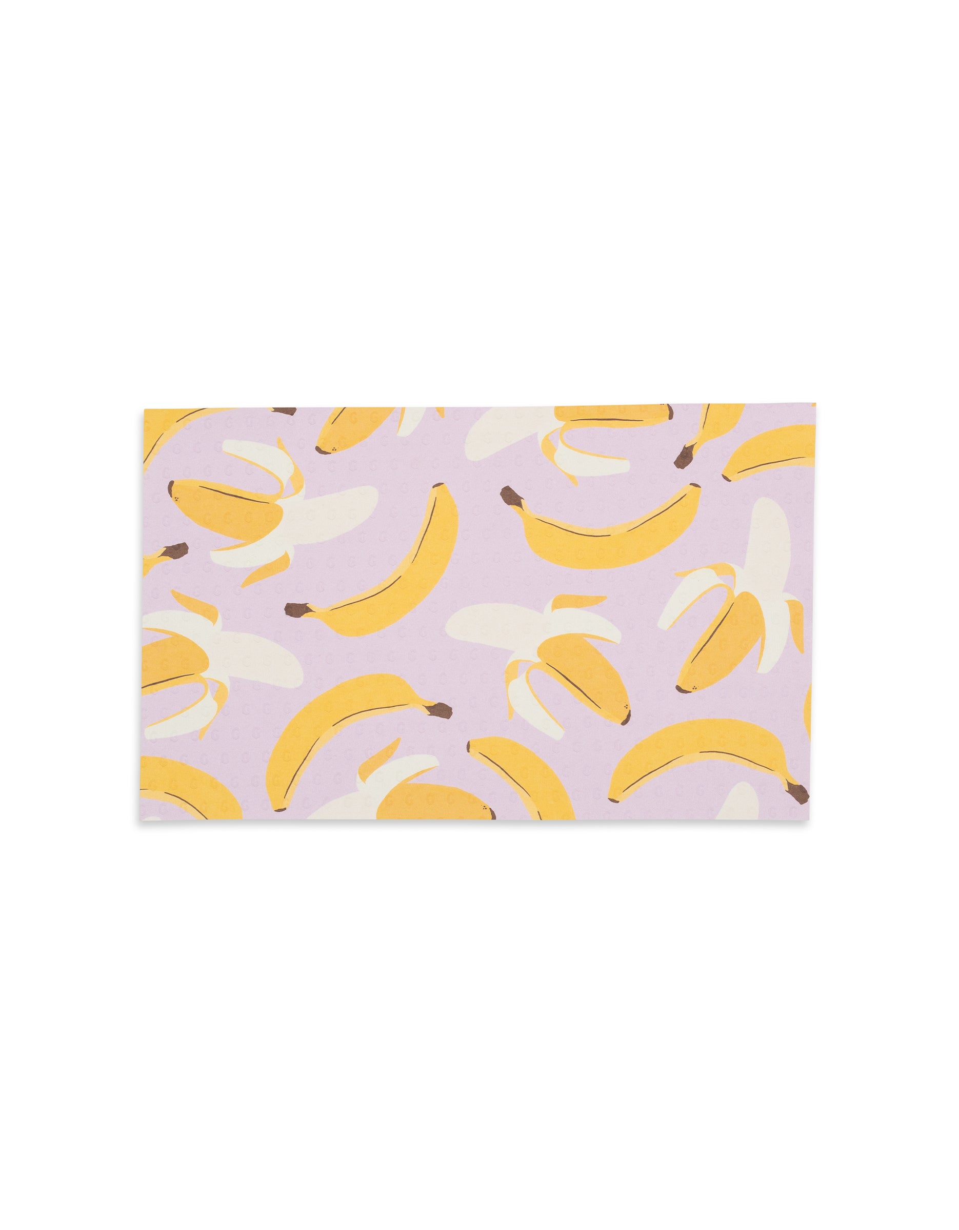 The GEOMETRY Sweet Summer Mix 2 is a rectangular, eco-friendly mat with whole and peeled yellow bananas on a light purple background—ideal as reusable Not Paper Towels for your home.