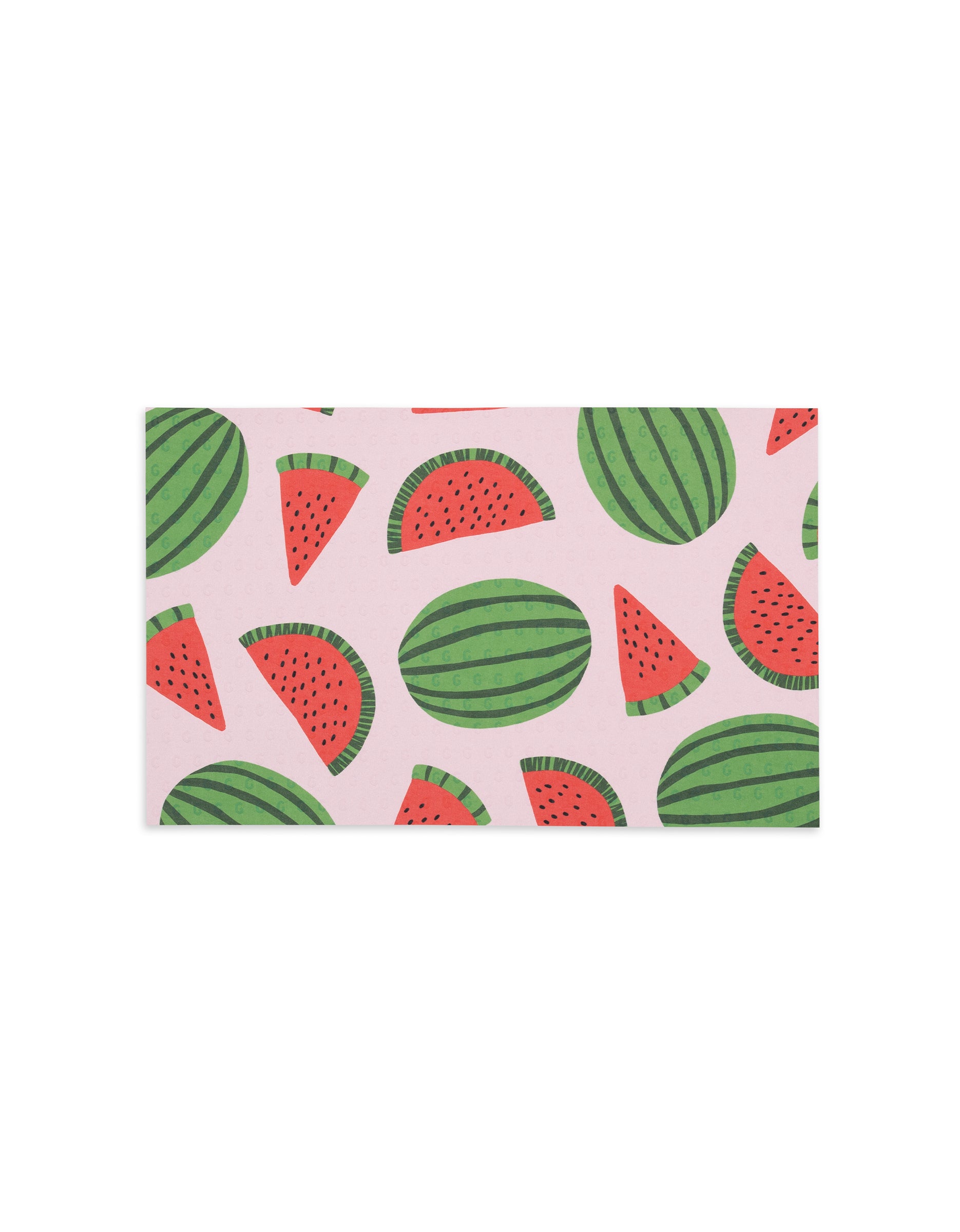 GEOMETRYs Sweet Summer Mix 2: a rectangular, reusable card featuring whole watermelons and slices on a light pink background—an eco-friendly alternative to Not Paper Towels.