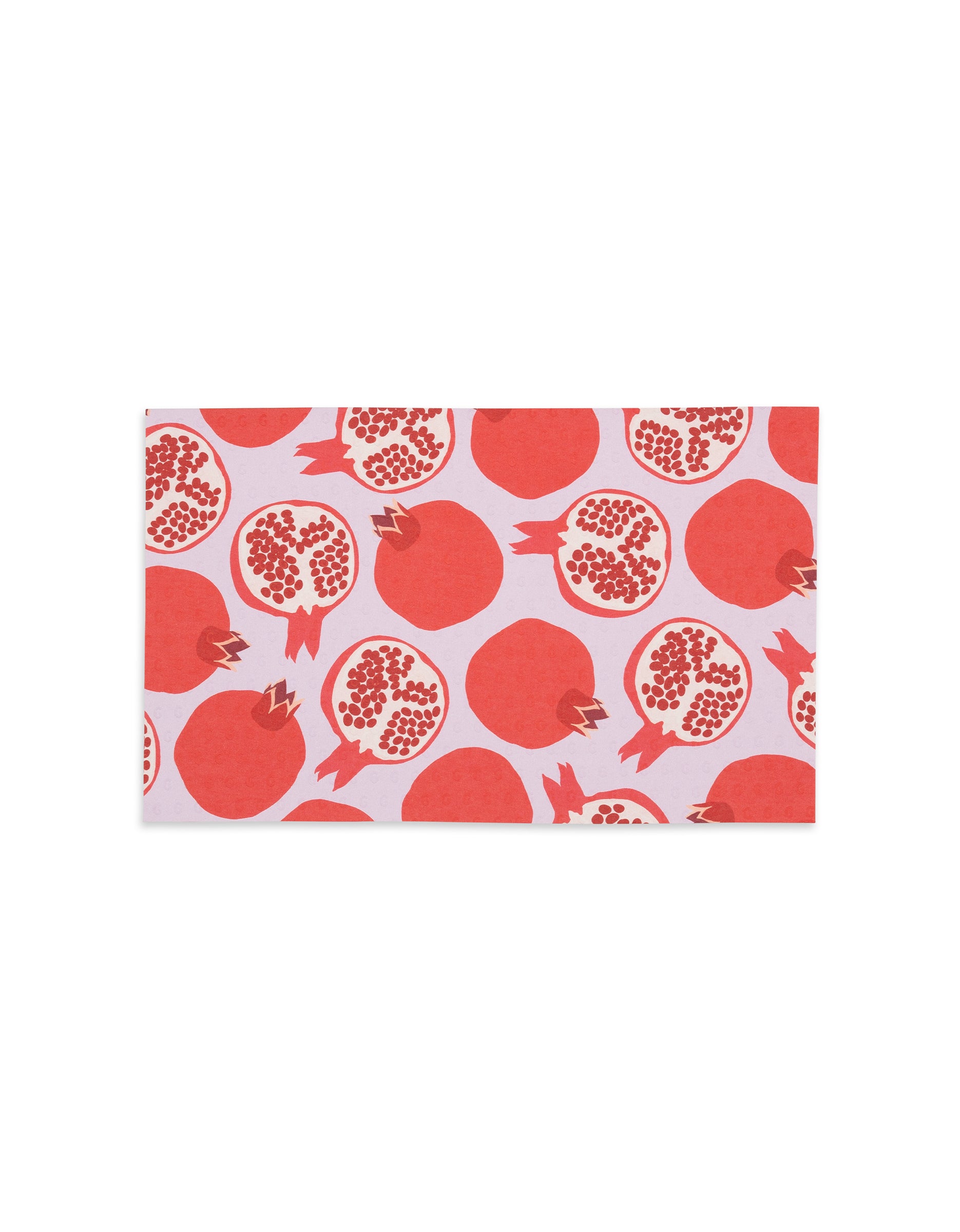 The GEOMETRY Sweet Summer Mix 2 is a rectangular, reusable cloth featuring red pomegranates—whole and halved—on white, offering an eco-friendly alternative to Not Paper Towels.