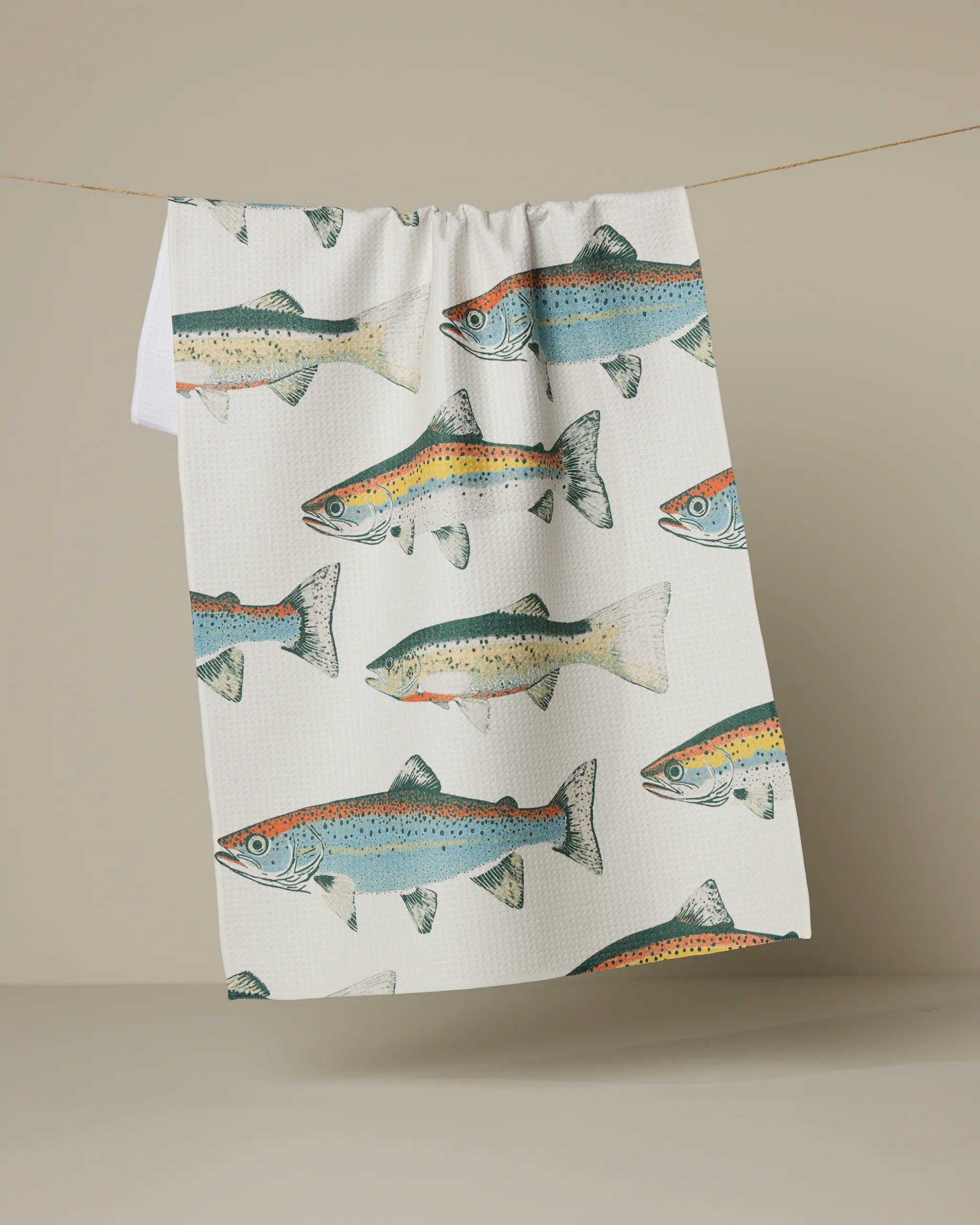 blank fishing towel with hook Geometry Tea Towel