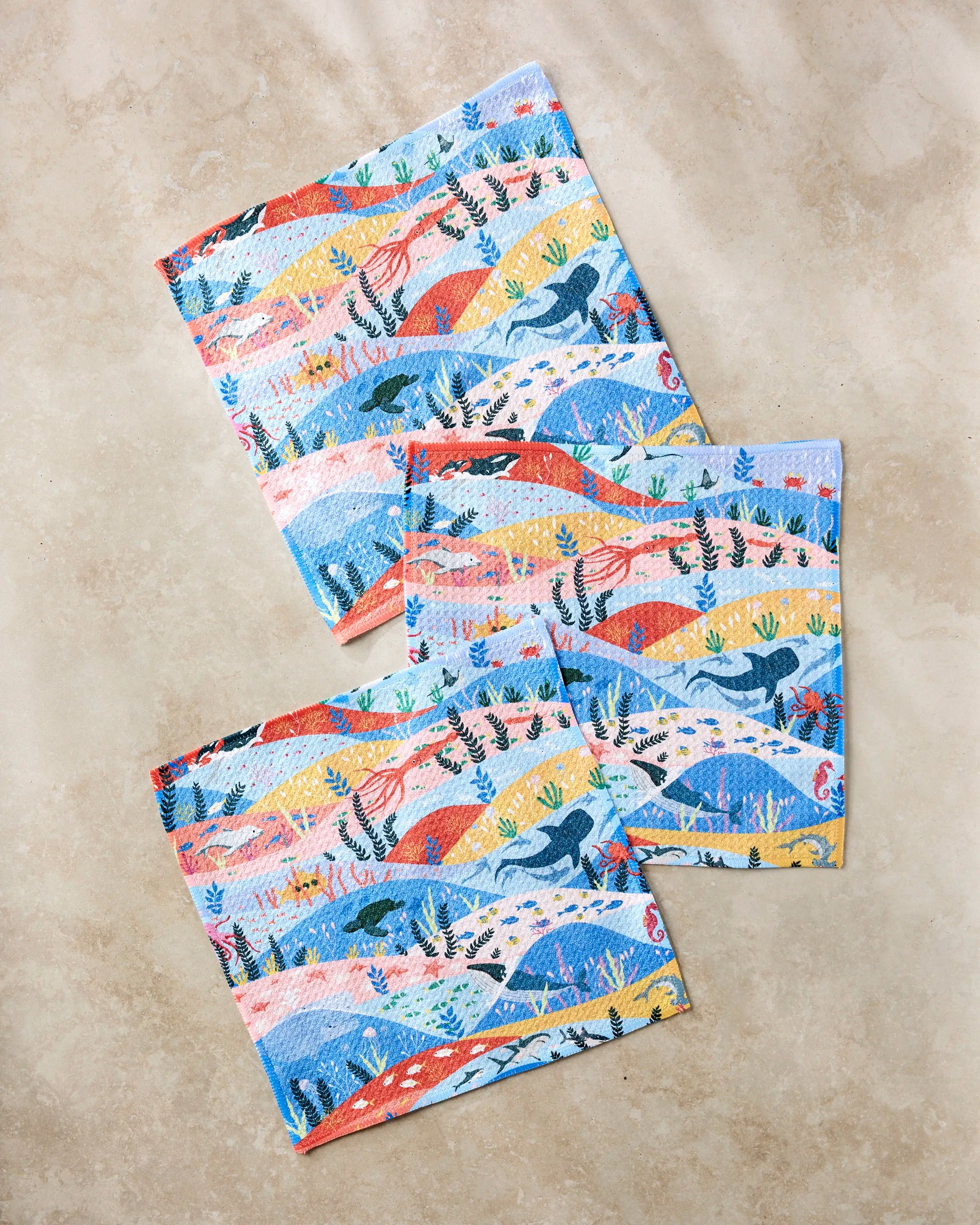 Oceans - Geometry Dishcloth Set