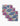 The Painterly Meadow dishcloth set by Kris Ruff includes three colorful cloth napkins made from recycled materials, featuring bold blue, pink, and purple flowers with green leaves on a light background.