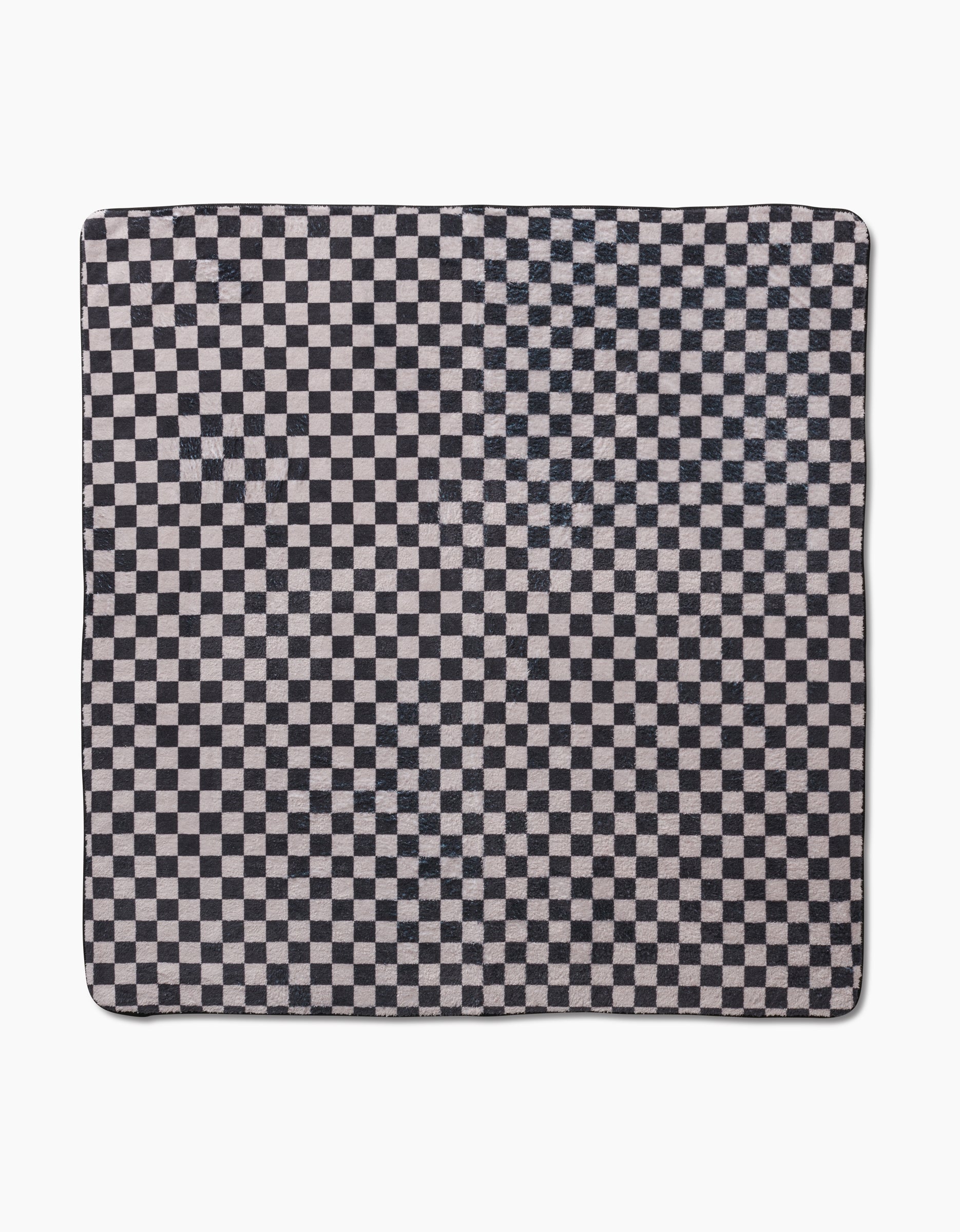The Cool Pup by Geometry is a square cloth made from recycled materials, featuring a black and white checkered pattern with evenly spaced small squares, displayed flat on a white background.