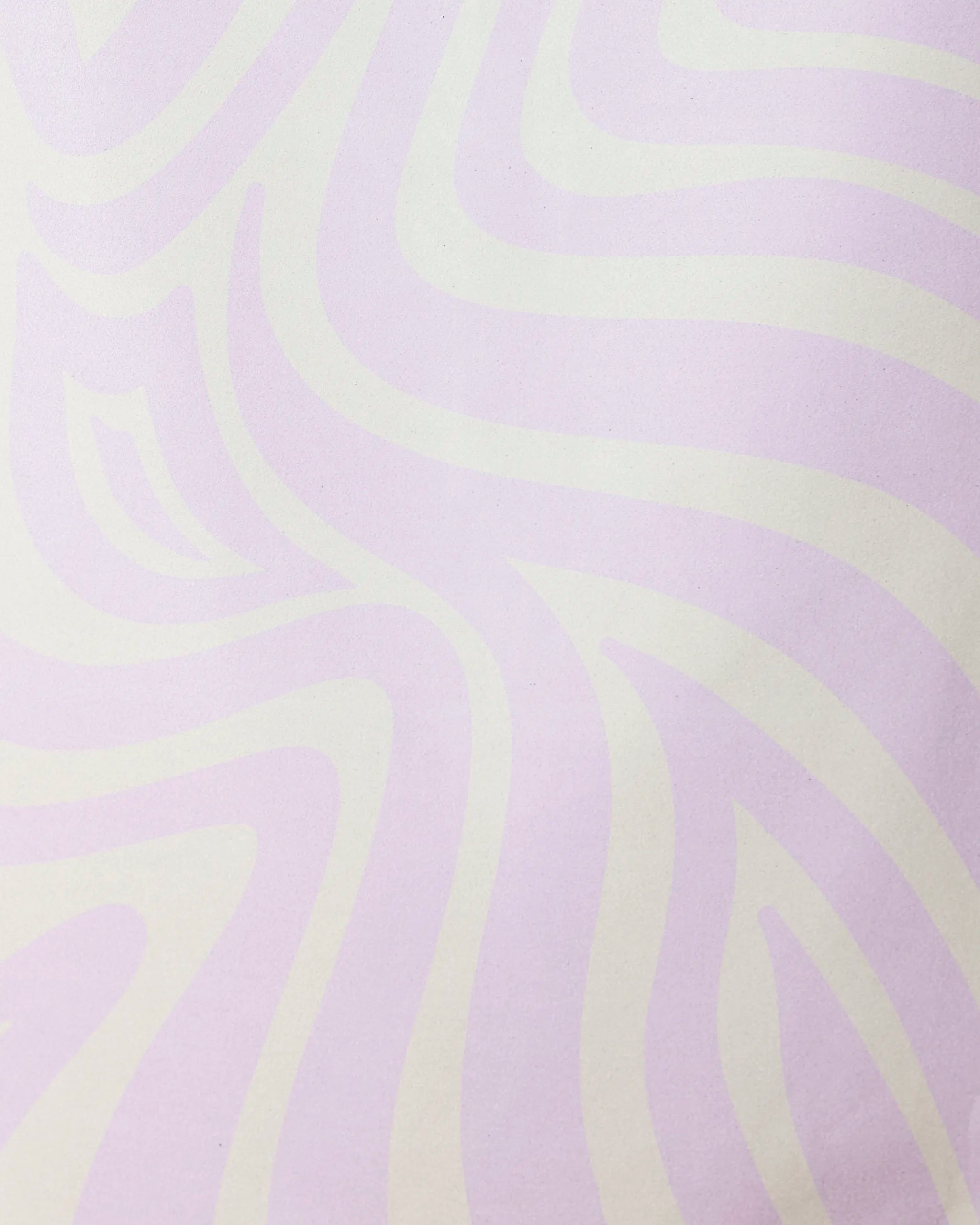 Abstract image with wavy, flowing lines in light lavender and off-white creates a soft zebra-like pattern, evoking the smooth design of GEOMETRY’s Dizzy Lilac Micro-loop Beach Towel. Gentle curves blend seamlessly across the surface.
