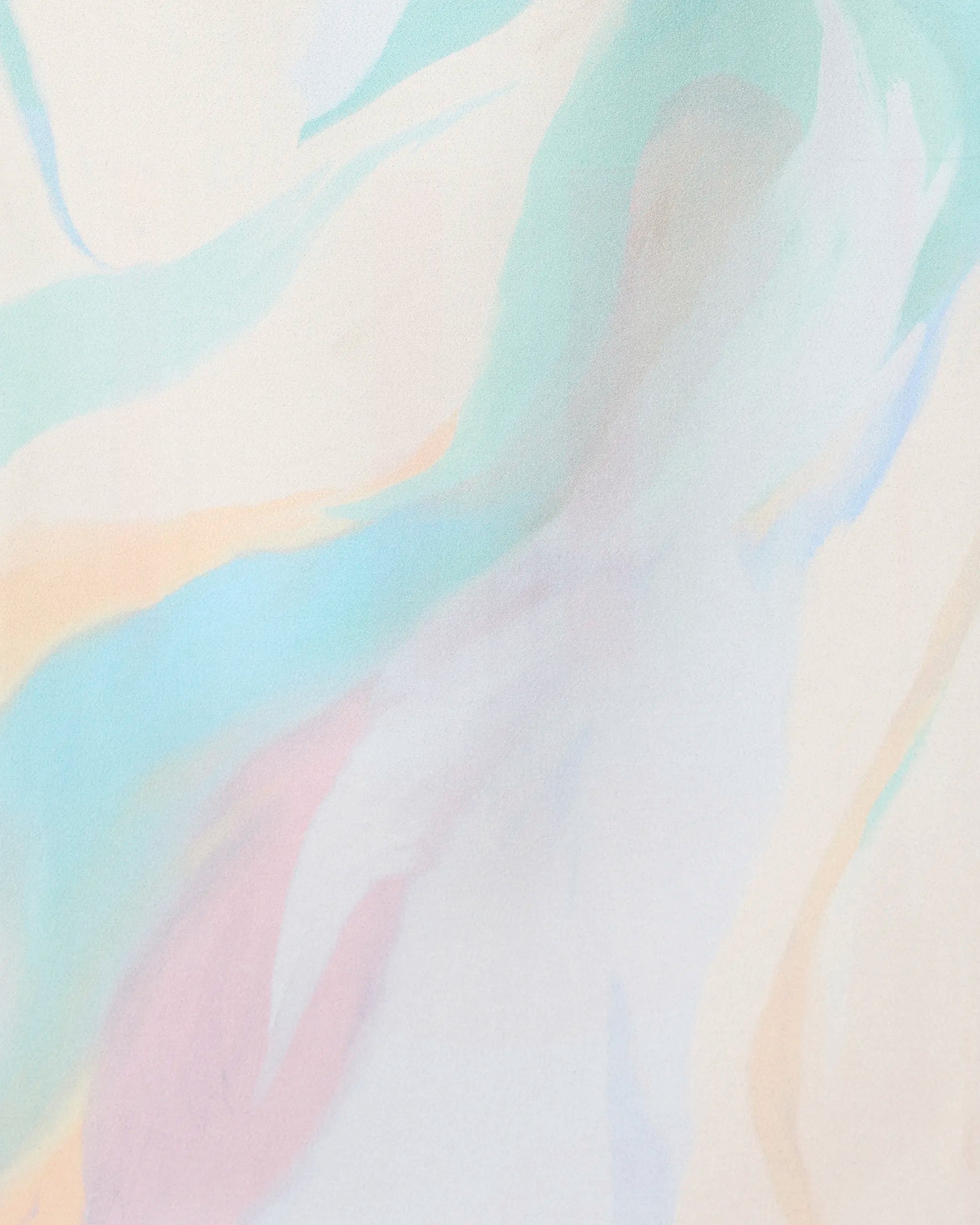 The Mellow micro-loop beach towel by GEOMETRY features a soft pastel abstract design in light blue, peach, lavender, and cream. Made from recycled materials, it offers a smooth, dreamy look perfect for relaxing days by the water.