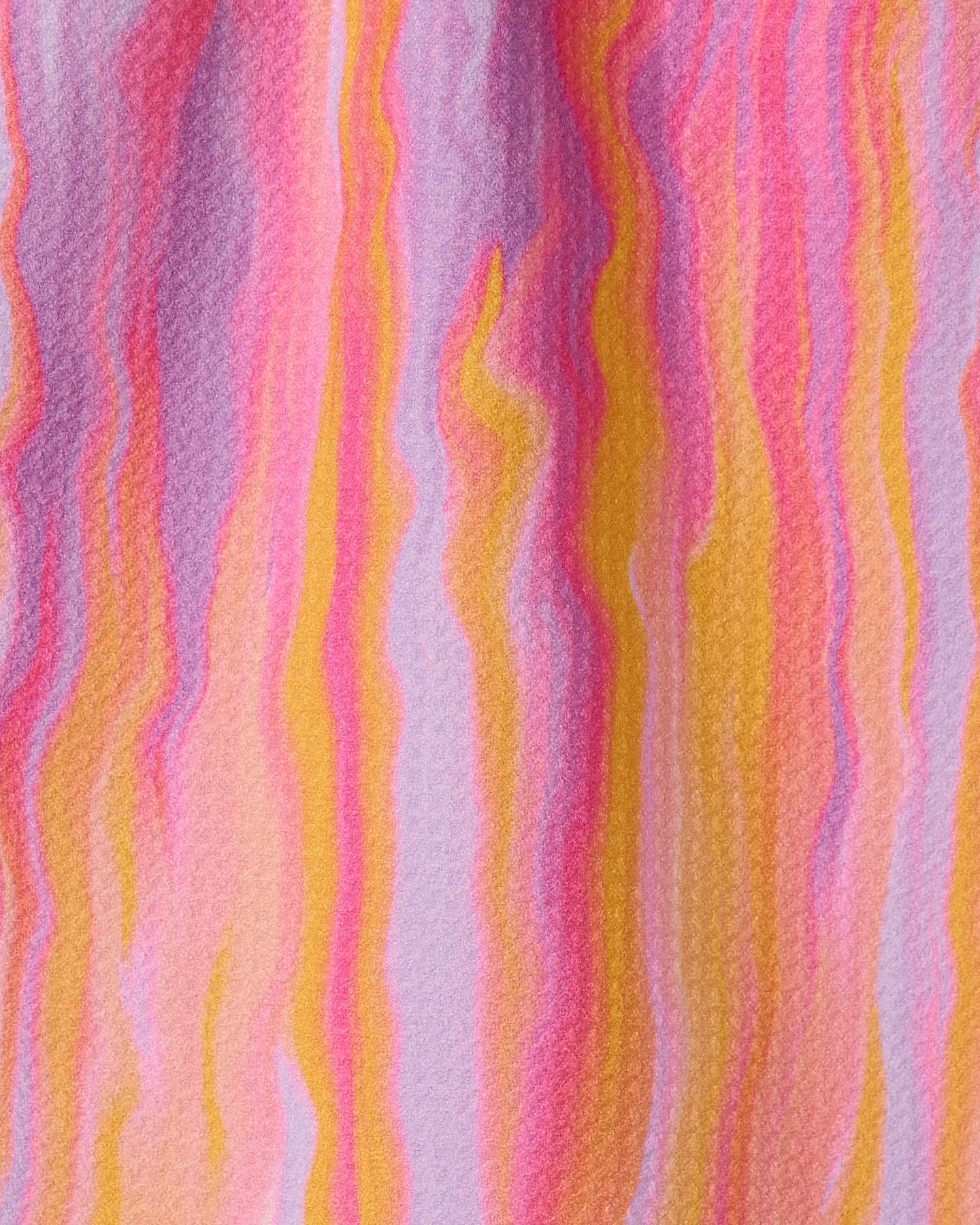 The Rush by GEOMETRY features vibrant, wavy pink, yellow, and orange lines on a textured surface—perfect inspiration for energetic quick-drying bar towel designs.
