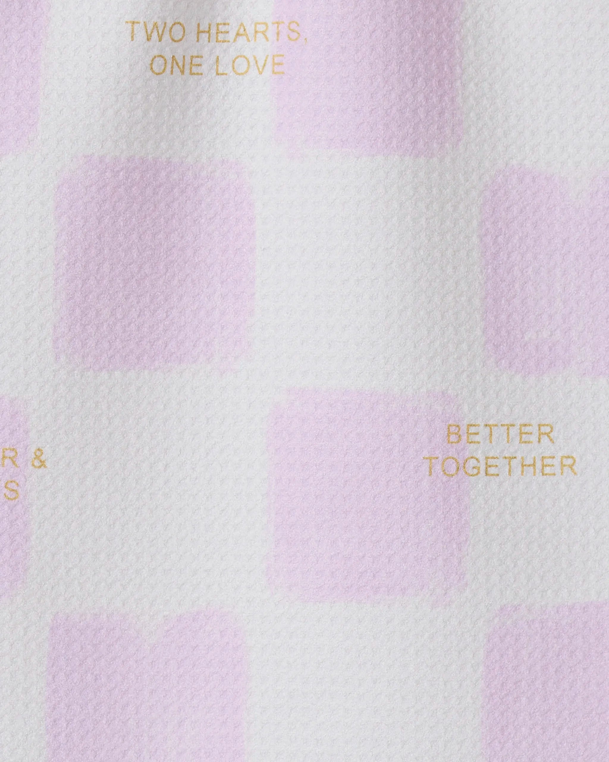 A textured white surface, like a recycled towel, features soft pink rectangles and gold text with the GEOMETRY logo and “You and I” product name.