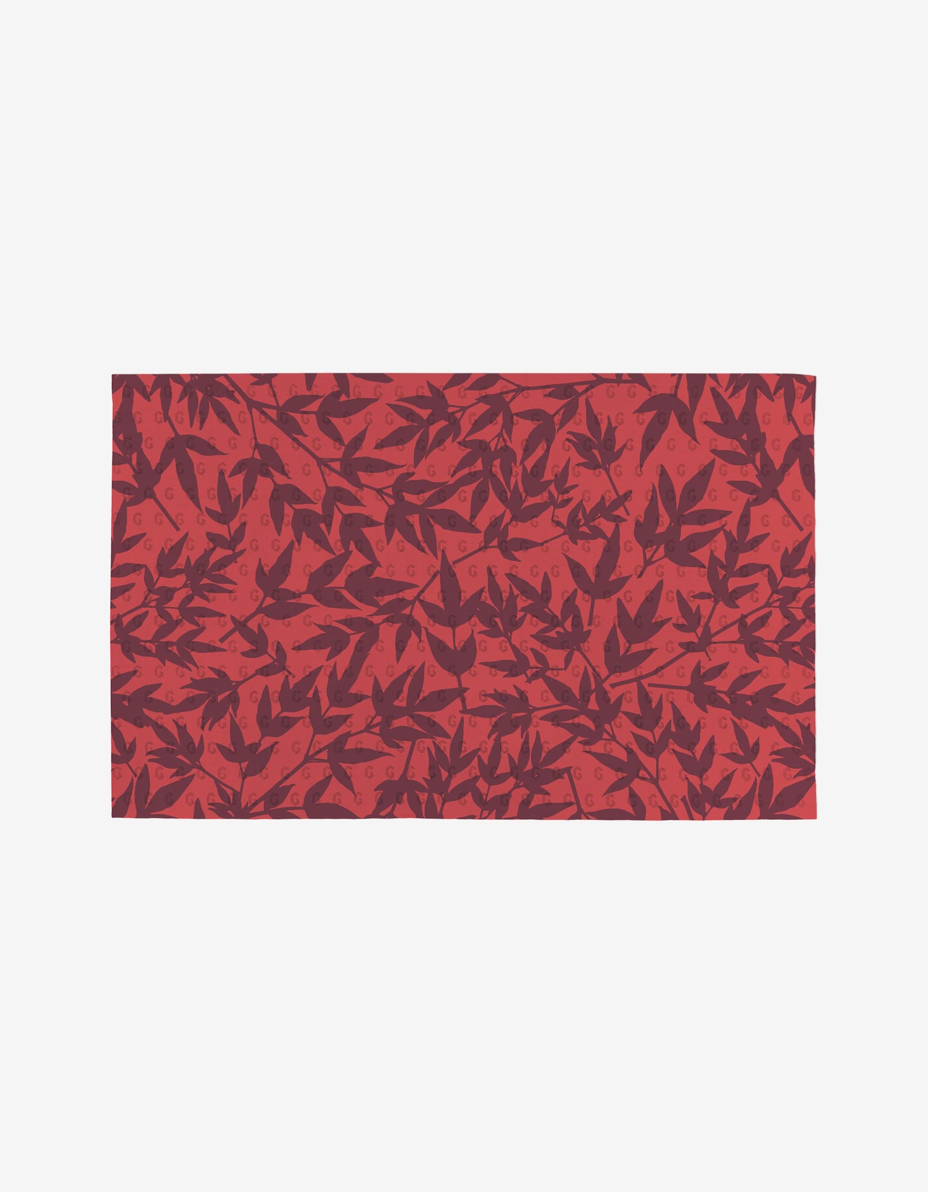 The Autumn Florals reusable paper towel by Rebecca Bobko features a dense, textured red mat design with scattered dark red leaf patterns—an eco-friendly alternative inspired by autumn foliage.