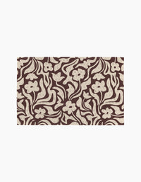 Coffee Reverie by Gerdadzy features an abstract floral pattern with cream flowers and swirls on a brown backdrop—ideal for stylish, eco-friendly kitchen towels or as a recycled paper towel alternative.