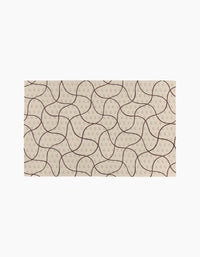 Coffee Reverie by Gerdadzy features a beige rectangular surface with curved brown lines and dotted semicircles, adding an abstract, geometric style to these eco-friendly paper towels.