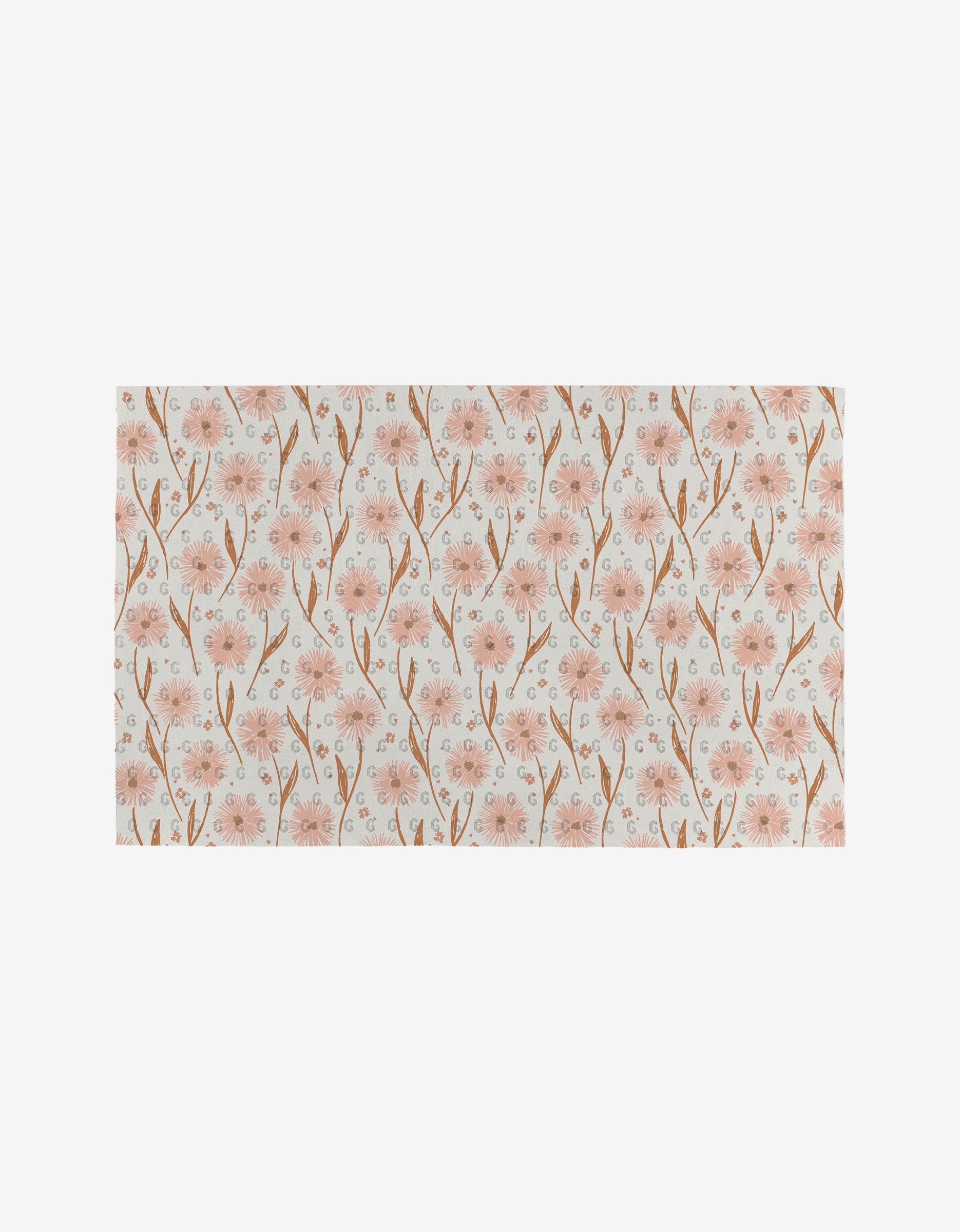 The Garden Bloom by Hufton Studio is an eco-friendly Not Paper Towel with a soft, natural look, featuring delicate pink flowers and brown stems in a repeating pattern on a light off-white background.