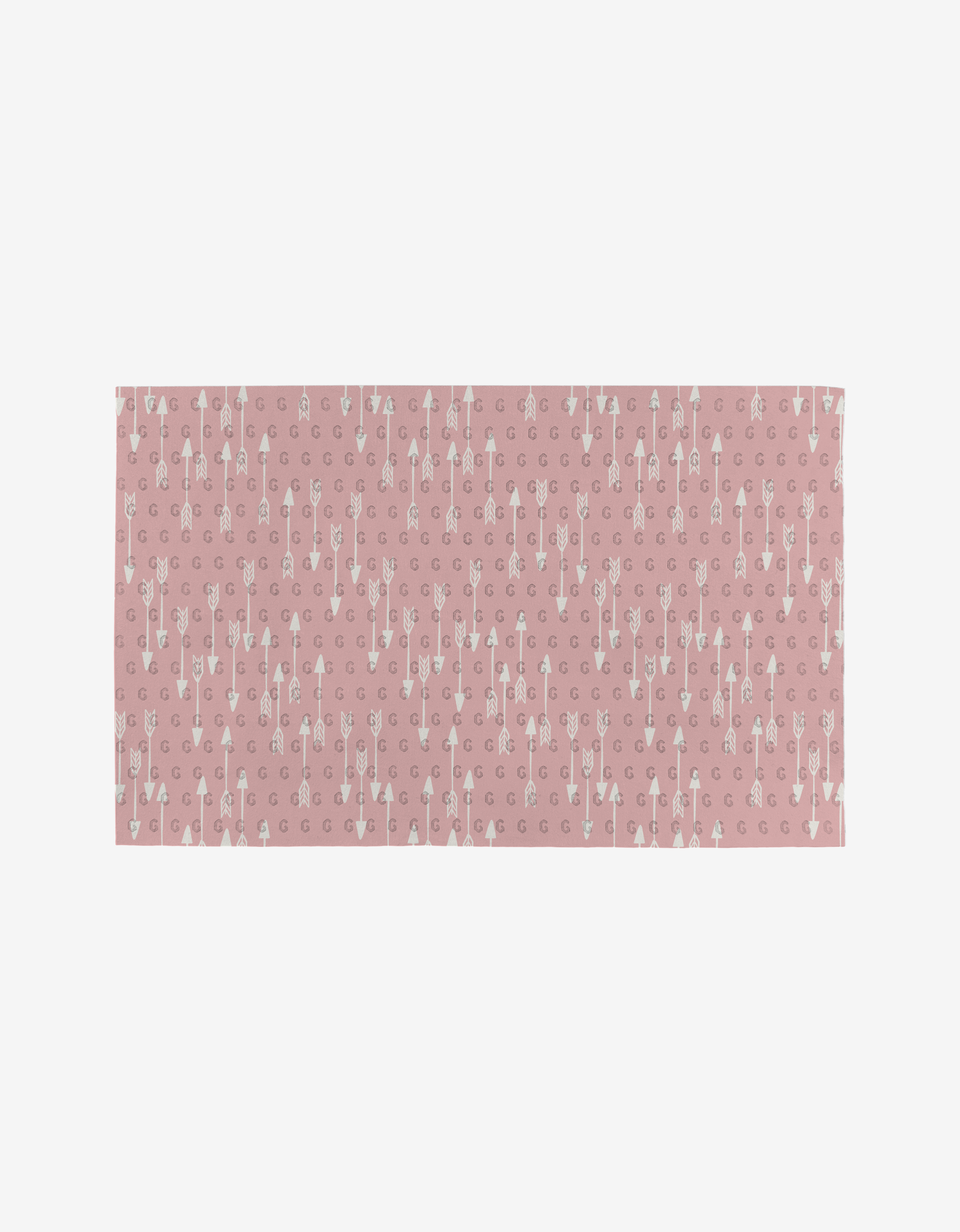 Rectangular pink Heartbreaker Not Paper Towel by Hufton Studio features a white arrow and crescent moon pattern. Made from post-consumer recycled materials, its an eco-friendly way to add style and sustainability to your space.