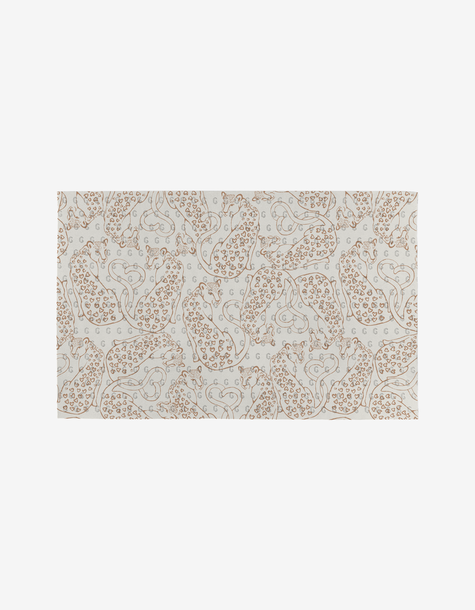 Heartbreaker by Hufton Studio is a beige and white rectangular rug featuring an abstract floral and paisley design in light brown and gray, made from post-consumer recycled materials, shown on a plain white background.