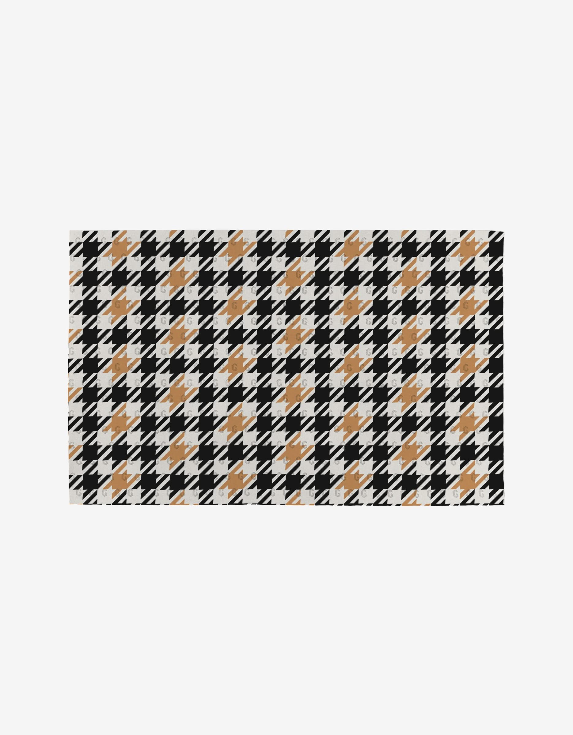 Love Potions by Hufton Studio features a classic black, white, and tan houndstooth pattern on a white background—an eco-friendly, reusable option for stylish decor.