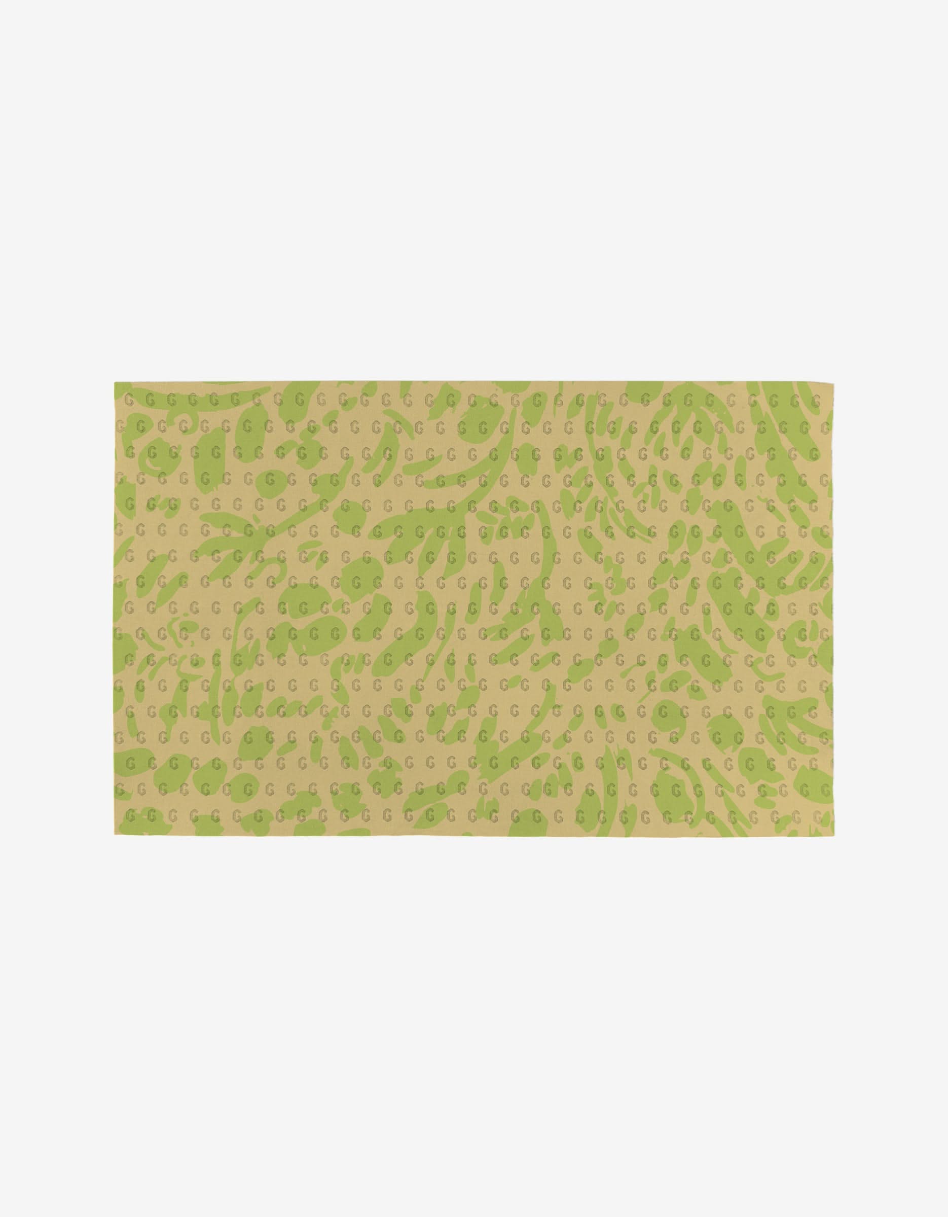 The Sareka Unique Positive Vibes is a rectangular beige cloth featuring green and light brown abstract shapes and swirls on white; reusable, eco-friendly, and a sustainable alternative to paper towels.