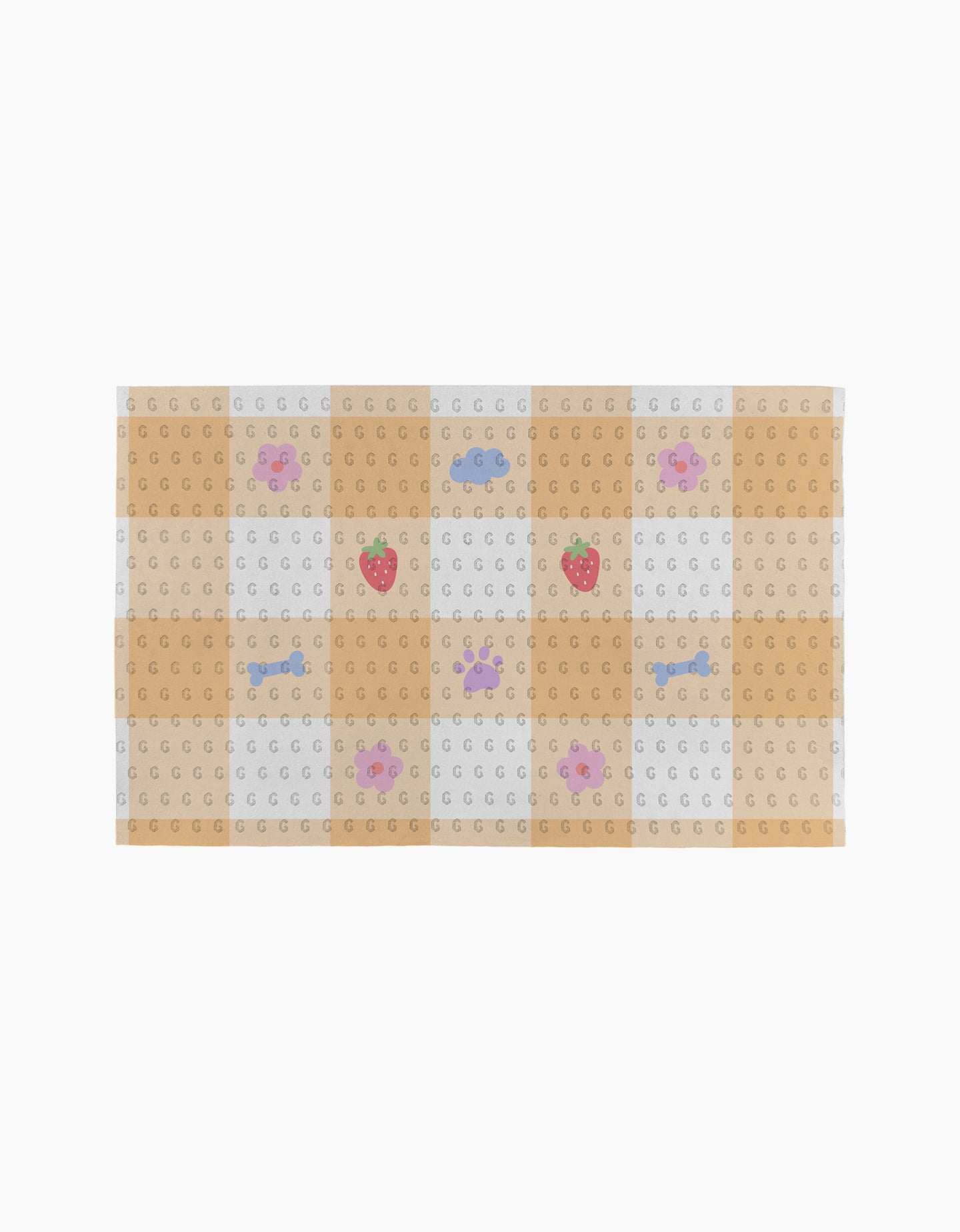 Summer Picnic Dreams by Letters By Shells is a rectangular sheet of adhesive bandages featuring a beige and white checkered pattern with cute hearts, clouds, strawberries, and animal designs—an adorable essential for everyday care.