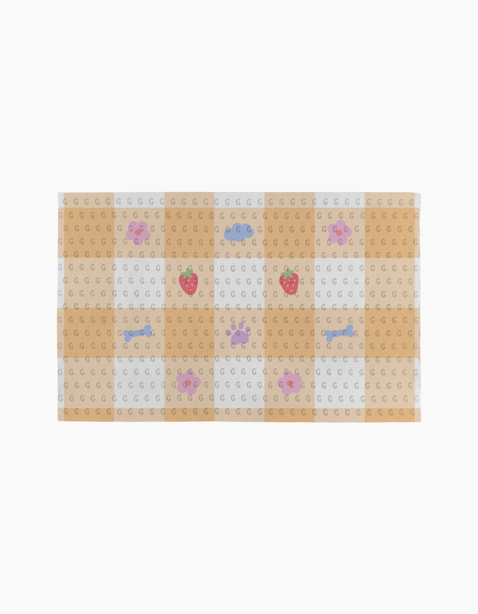 Summer Picnic Dreams by Letters By Shells is a rectangular sheet of adhesive bandages featuring a beige and white checkered pattern with cute hearts, clouds, strawberries, and animal designs—an adorable essential for everyday care.