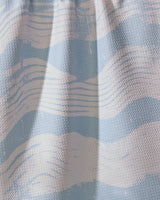 A close-up of Geometry’s Brushline Lightblue shows wavy, brushstroke-like stripes in light blue and white—ideal for an ultra-absorbent or recycled kitchen towel.