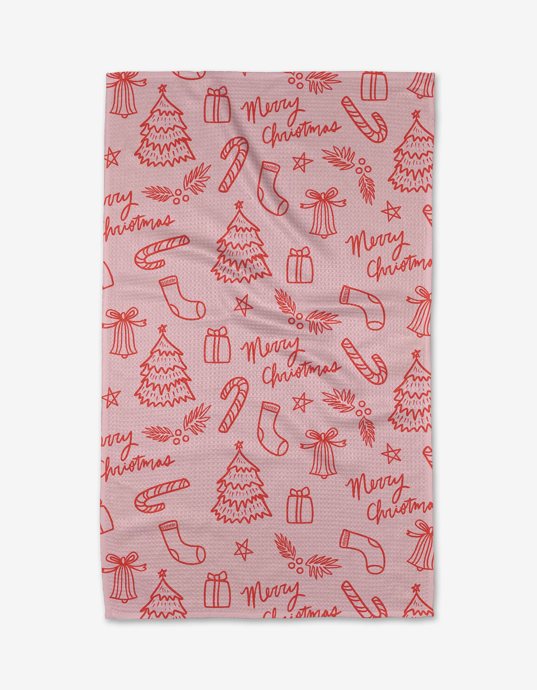 Geometry Pink Christmas Tree Towel