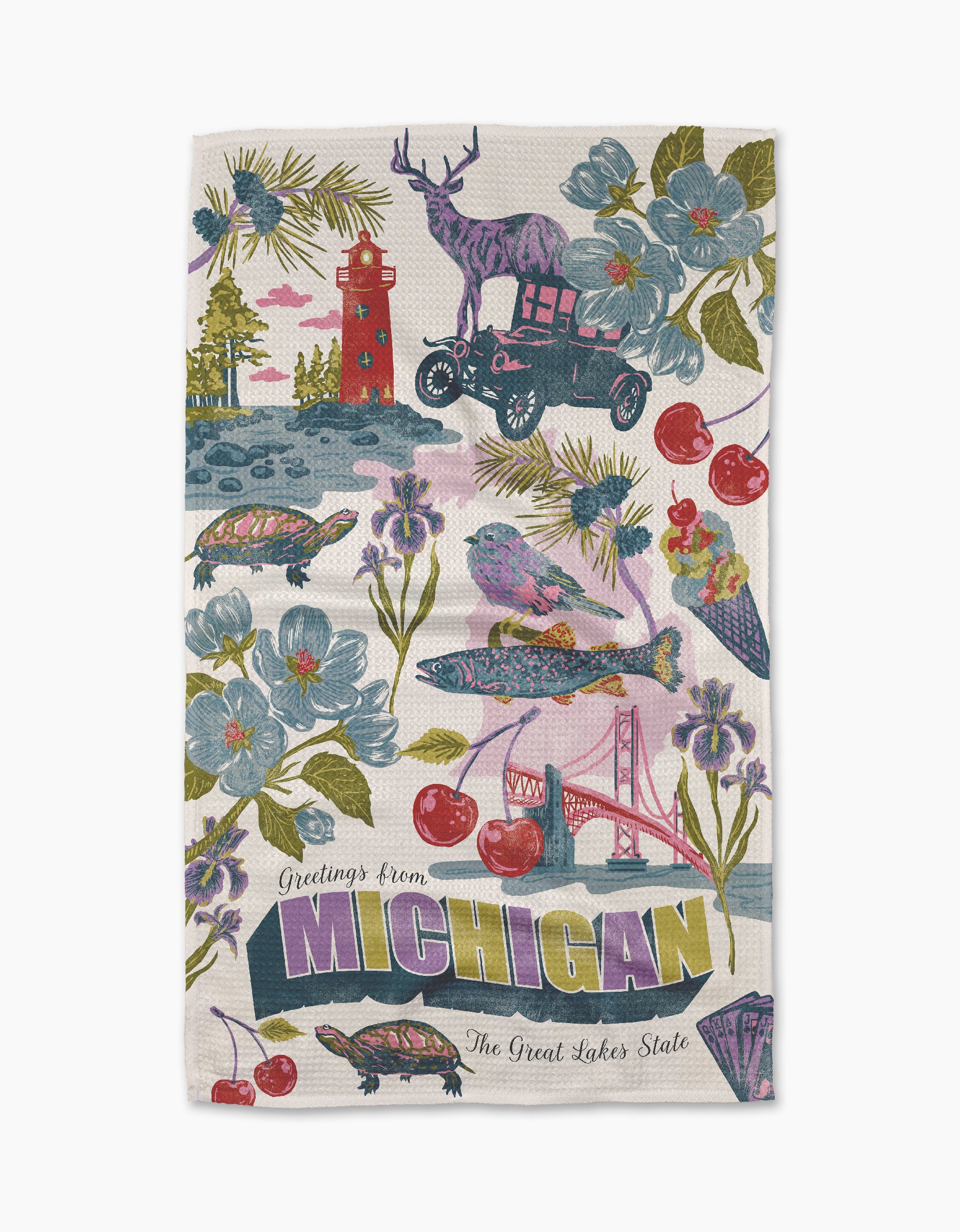 Greetings From Michigan Tea Towel | Geometry – GEOMETRY