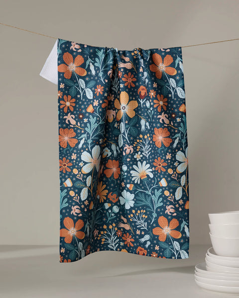暖簾　紬　花柄フリンジ付き６枚仕立 Helle Bore Tea Towel | Geometry – GEOMETRY