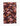 The In The Oaks tea towel by Ashley Celena features a maroon background with a floral pattern of pink flowers, orange and brown leaves, and small white buds. The rectangular fabric has a slightly wrinkled appearance.