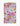 Island Time by Marina Solodka is a rectangular white tea towel with a lively abstract floral pattern, featuring pink, purple, yellow, and black shapes in a whimsical design.