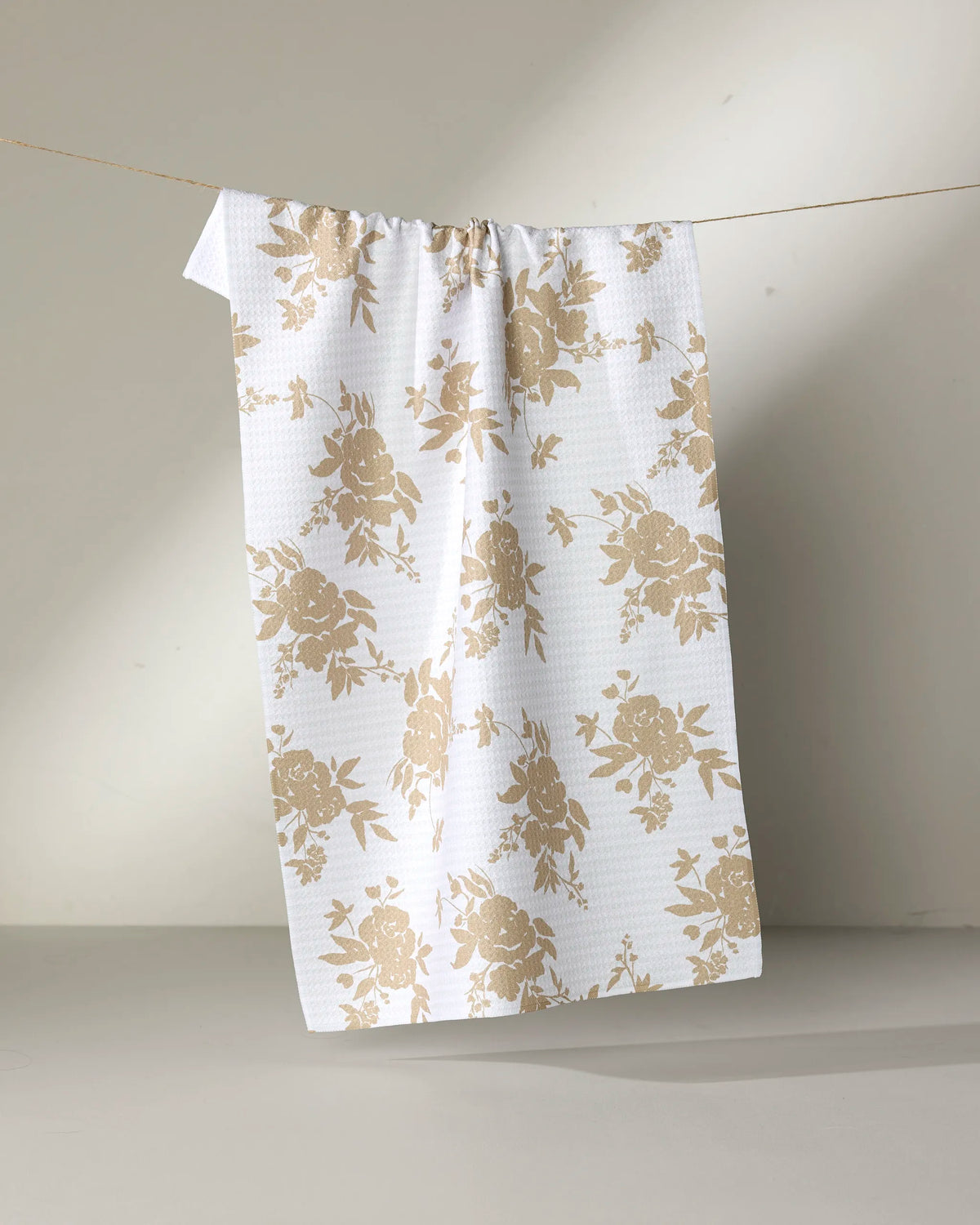 Kitchen Tea Towel - Oatmeal Floral