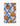 The Orange Trellis recycled kitchen towel by Pascale Dilger showcases oranges, blossoms, slices, and green leaves set against a blue and white geometric background.