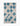 The Geometry Wisp Blue tea towel features large, distressed blue diamonds diagonally across a beige, textured surface. Some faded edges create a vintage look. Made from quick-drying, recycled materials.
