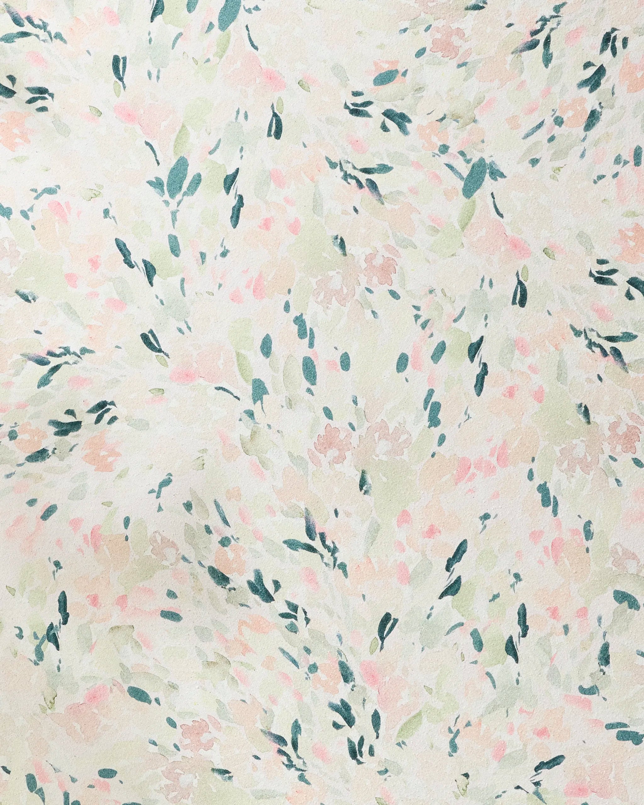 Blossoms by Anee Shah features abstract brushstroke shapes in soft pastels, inspired by delicate florals—an airy, eco-friendly yoga towel that blends elegance with sustainable style.