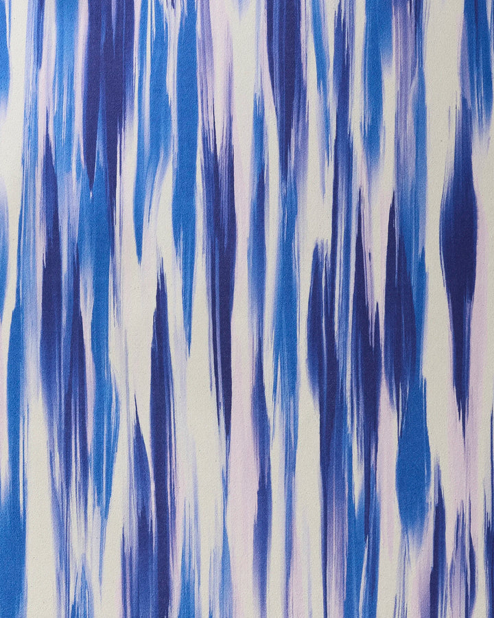 Blue Blast by GEOMETRY features an abstract design with blue and purple streaks on a light background—perfect for a recycled yoga towel that blends unique style and eco-friendly function.