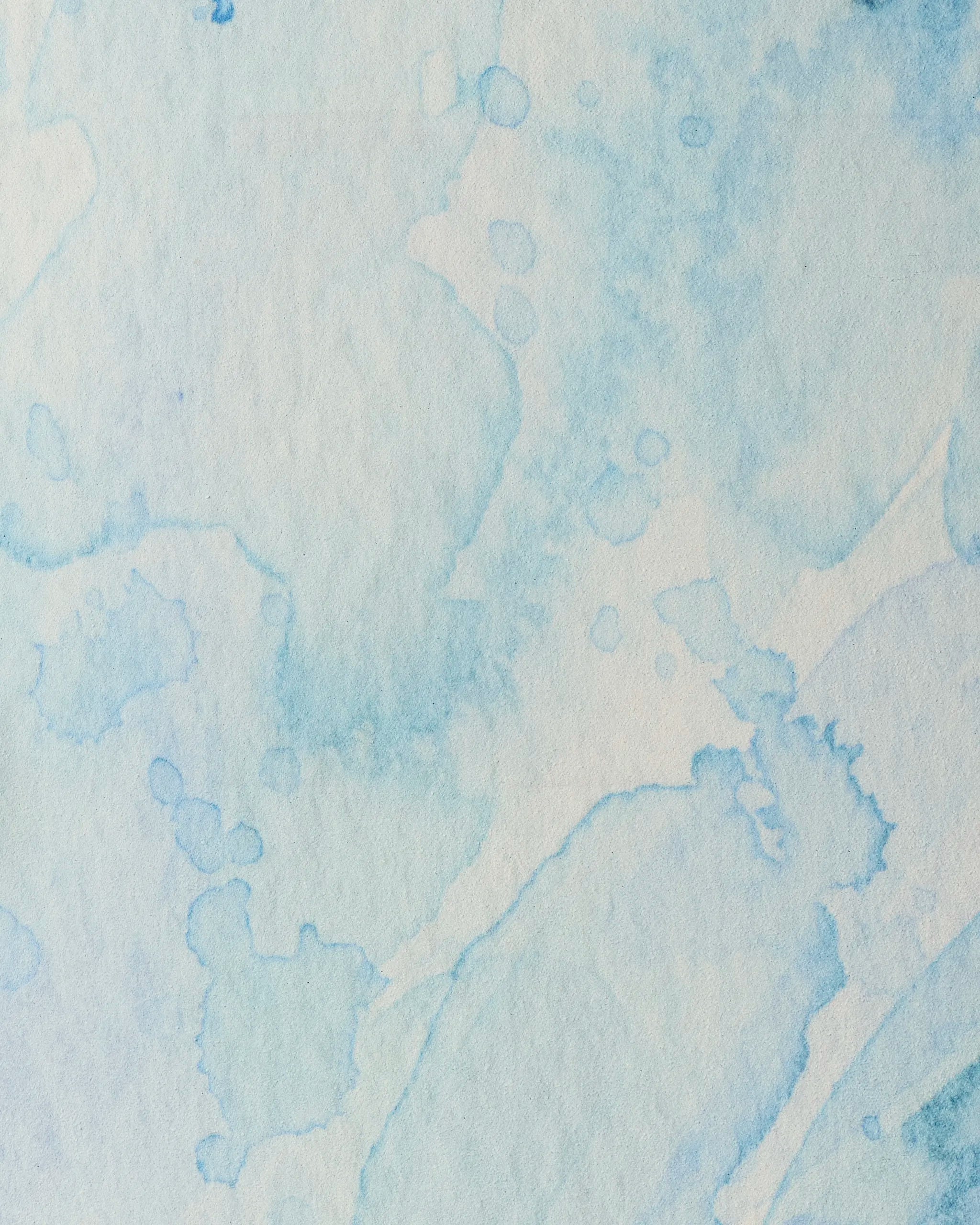 Boundless Blue by GEOMETRY features soothing light blue watercolor textures with soft washes and irregular splashes on white, creating a calming, abstract non-slip yoga towel perfect for mindful practice.