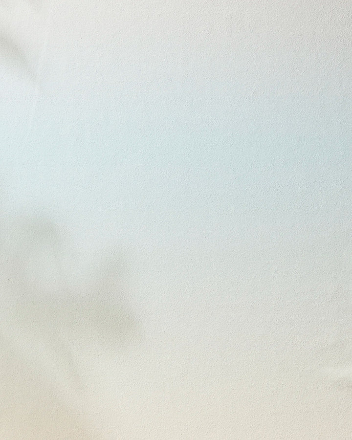 A faint plant shadow appears on a smooth, light surface, creating a soft and minimal backdrop—perfect for highlighting the Breathe non-slip yoga towel by GEOMETRY.