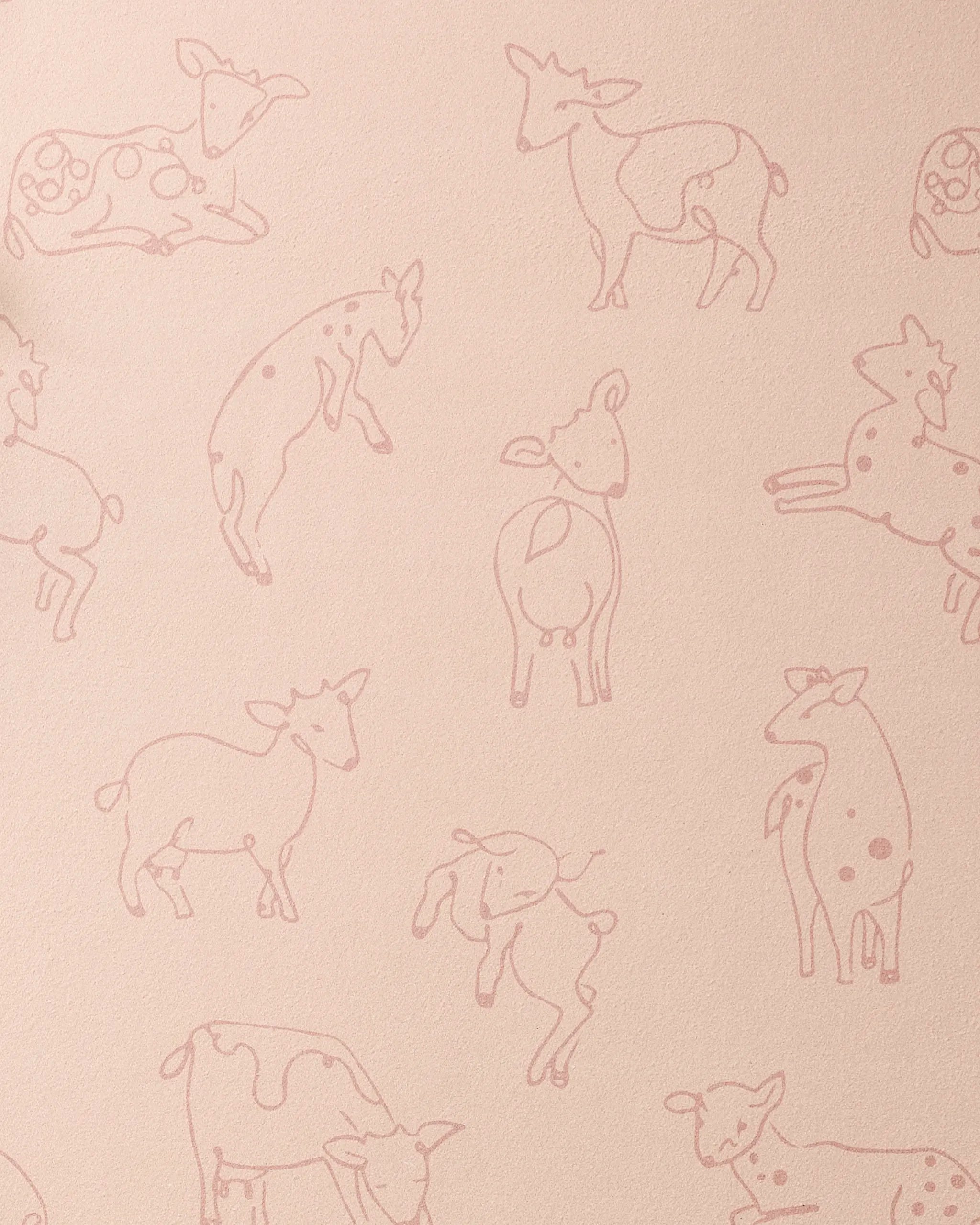 Featuring a light pink background with playful, line-drawn cows, Sara Mari’s Kidding Around is a recycled, non-slip yoga towel that brings a fun and whimsical touch to your practice.