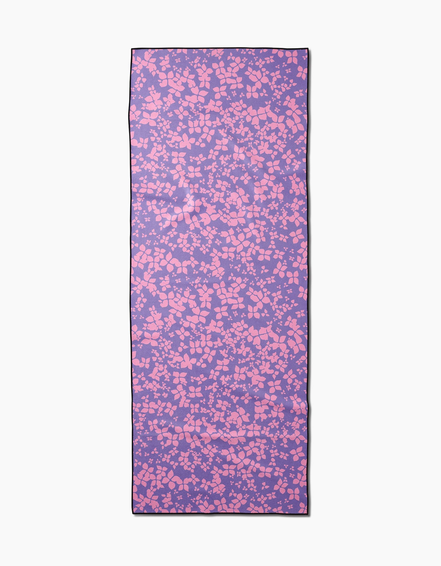 The You Give Me Butterflies scarf by Sareka Unique features a purple background with scattered pink shapes, a thin dark border, and is crafted from recycled materials for an eco-friendly style.