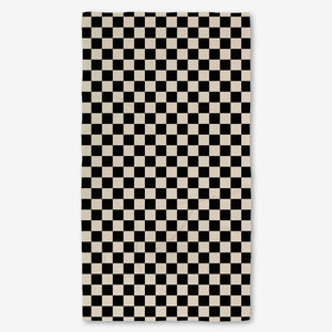 Black White Checkered Bath Towels