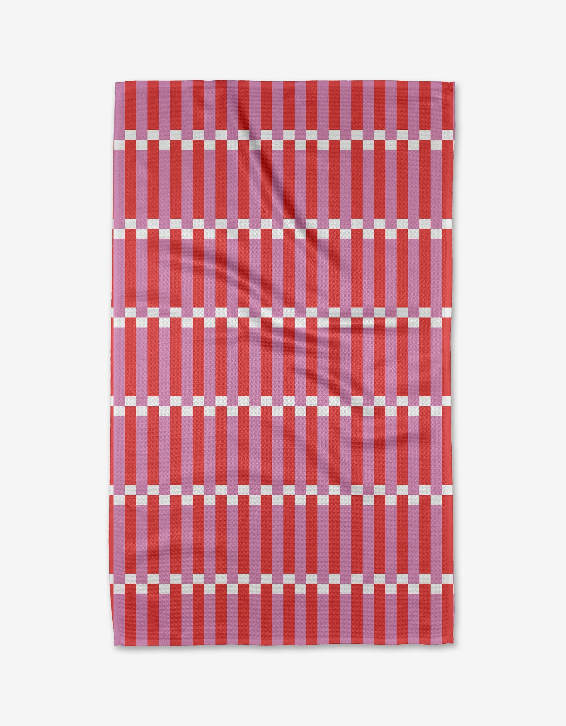 Stripe Block - Pink Red Kitchen Tea Towel | Geometry – GEOMETRY